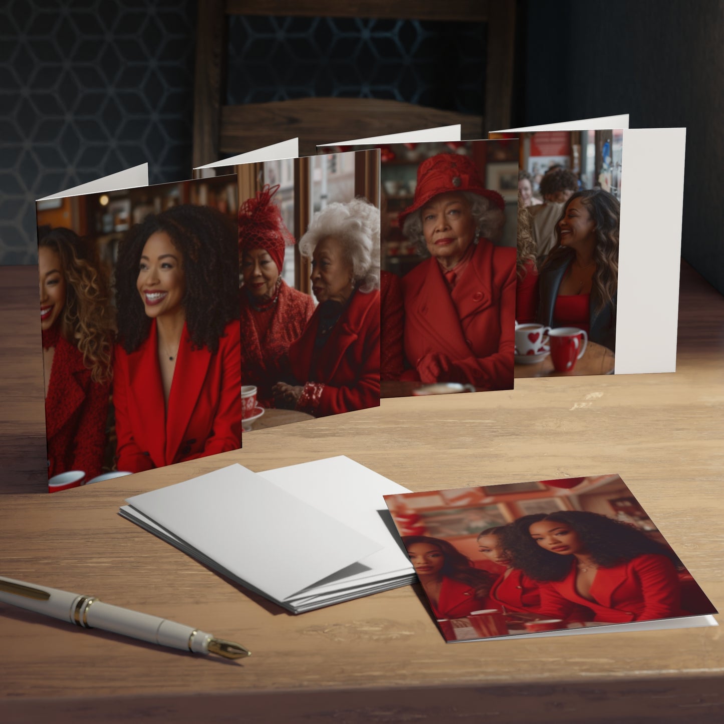 Melanin Muses: Celebrating Galentine's/ Gathering on Park Avenue Notecards(5-Pack)