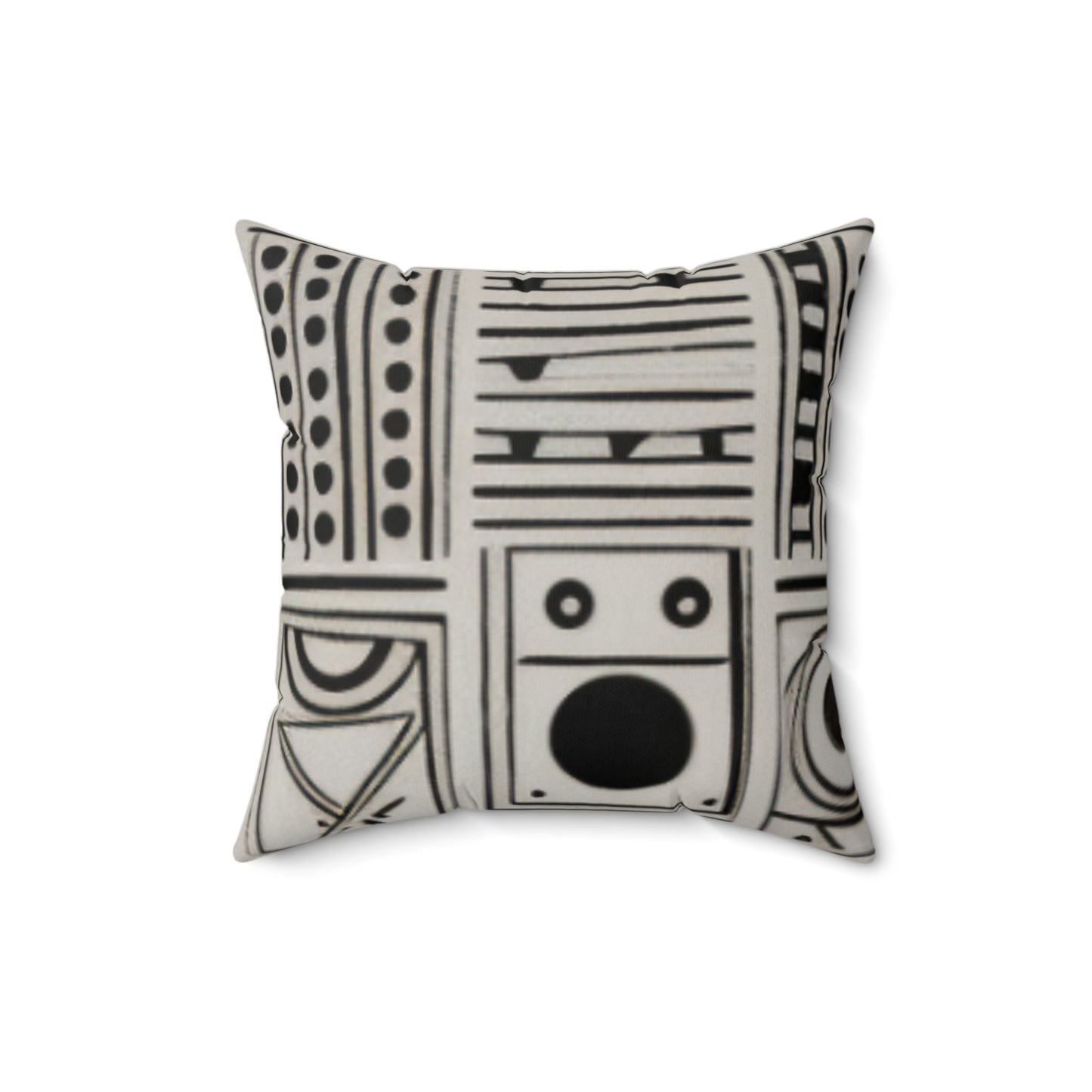 African Mud Cloth Design Square Pillow