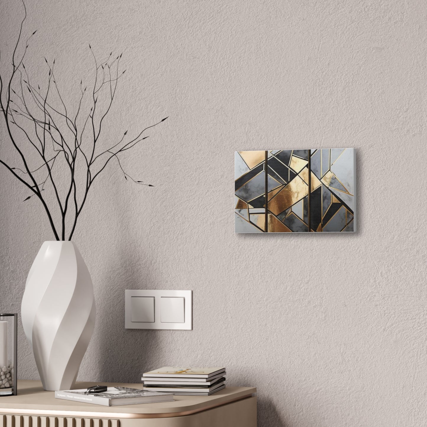 Gold and Black Elegance: A Symphony of Sophistication Canvas Print