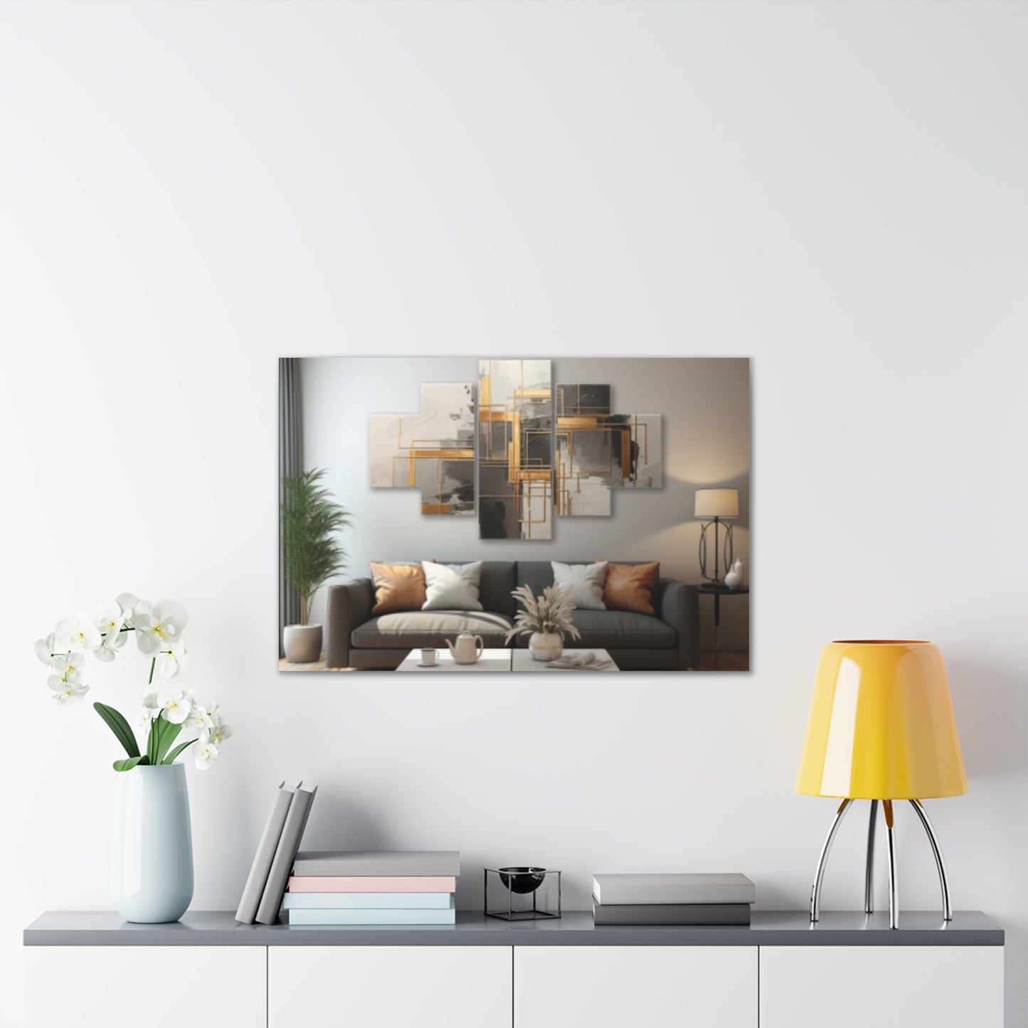 Gold and Black  Elegance: A Symphony of Sophistication Canvas Print