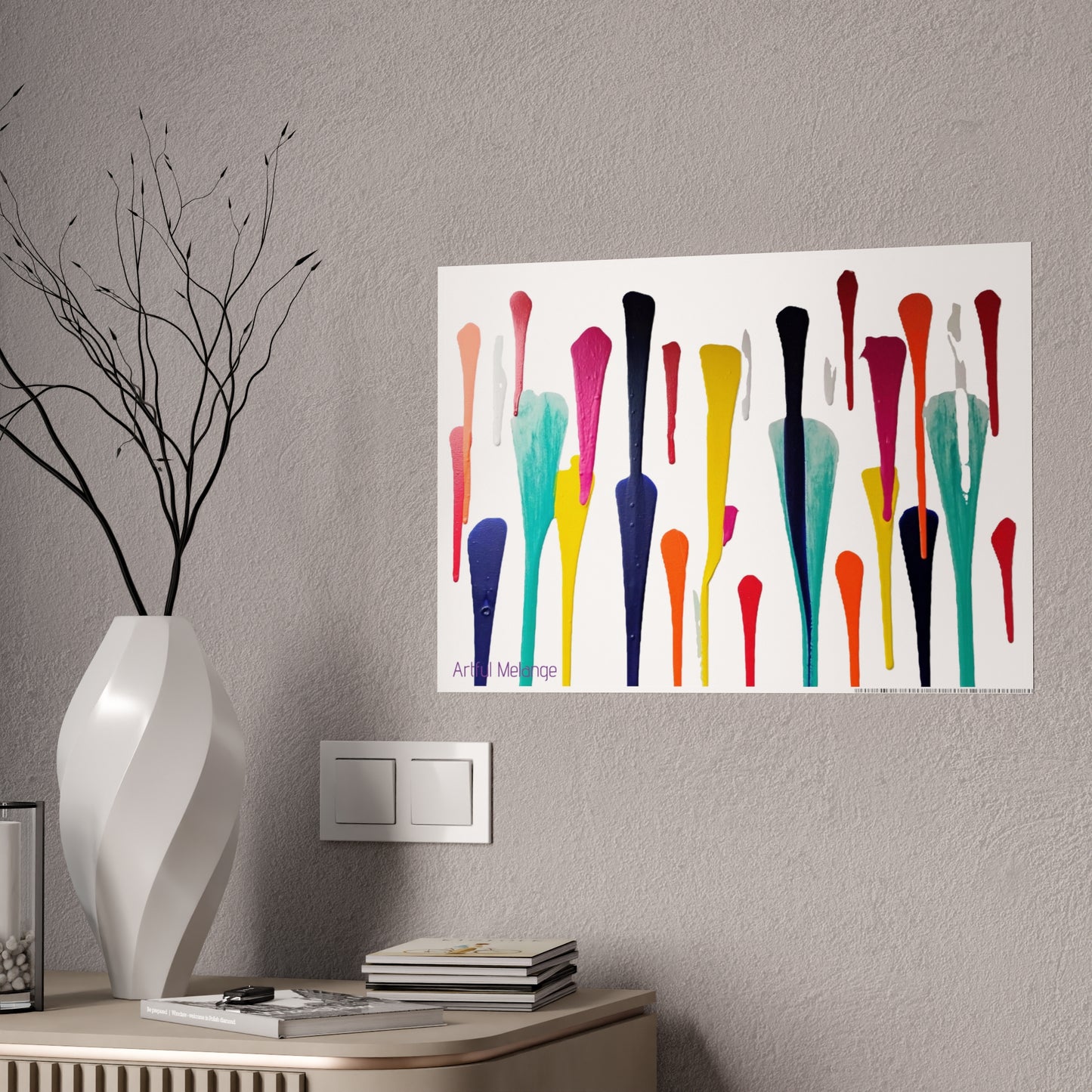 Gleaming Acrylic Abstract Poster: A Spectrum of Colorful Elegance