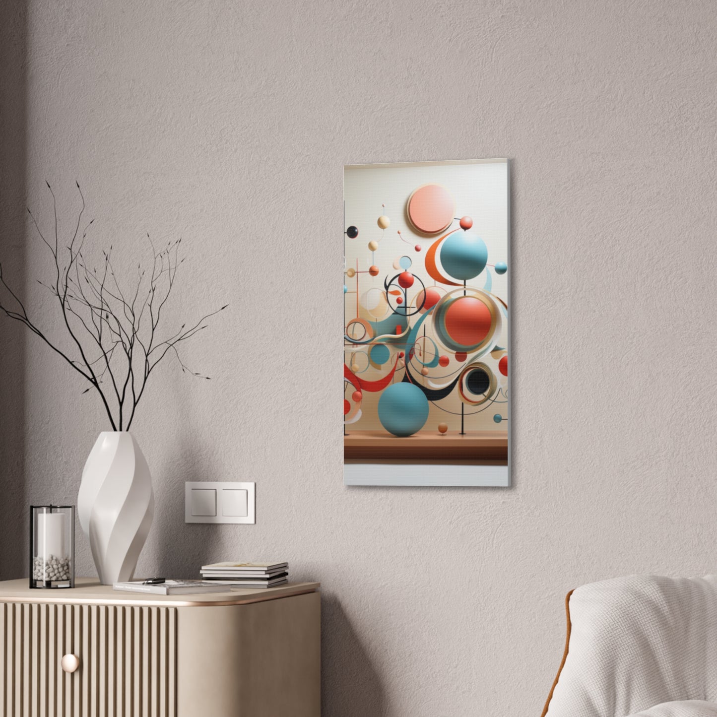 Harmony in Cyan and Peach- Graphic Print