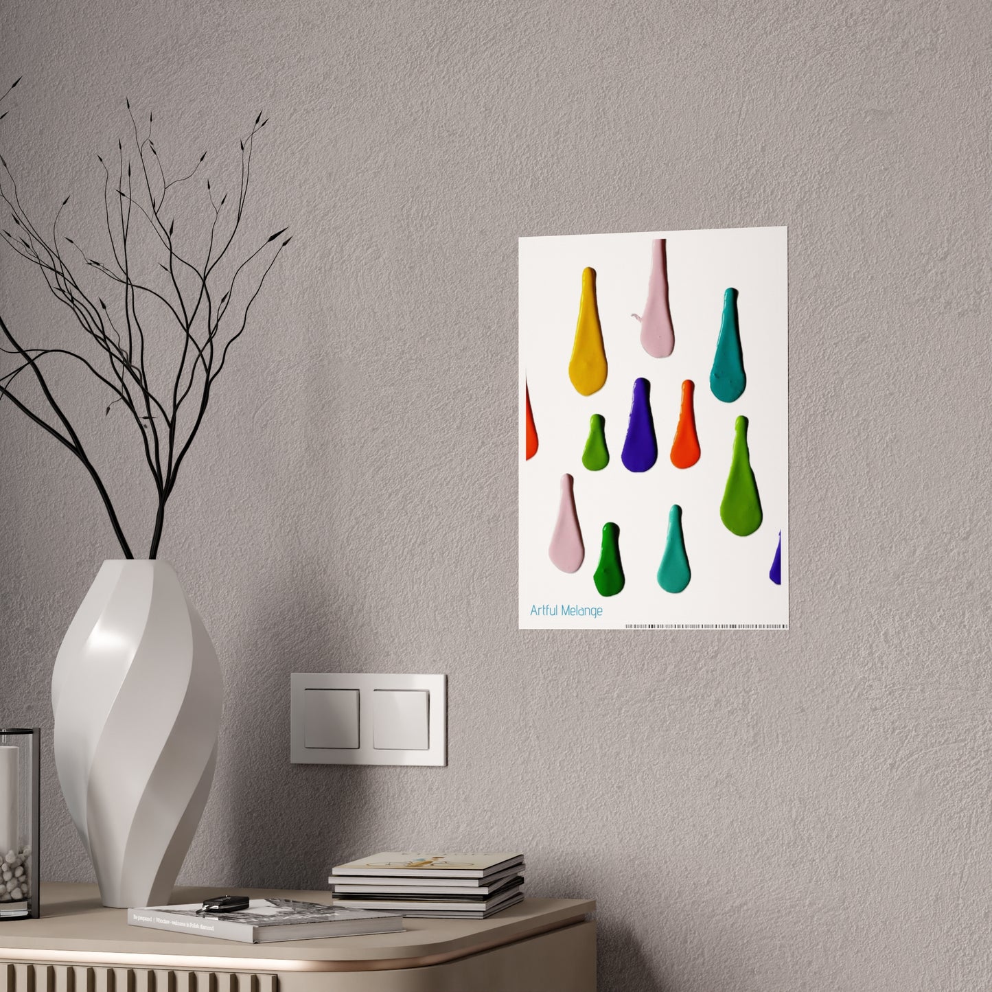 Gleaming Acrylic Abstract Poster: A Spectrum of Colorful Elegance