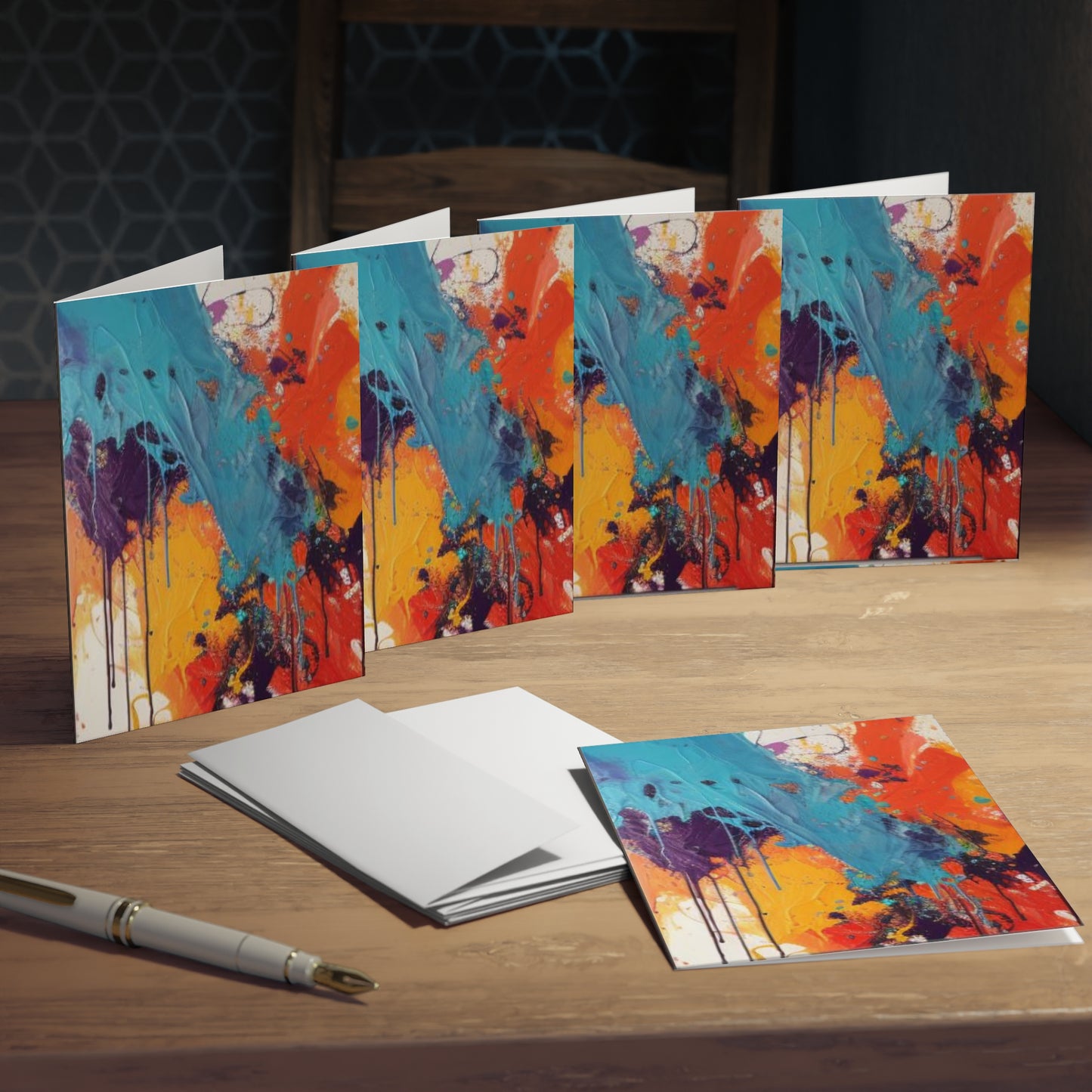 Elegance in Ink:  Abstract Art Note Card Set(5-Pack)