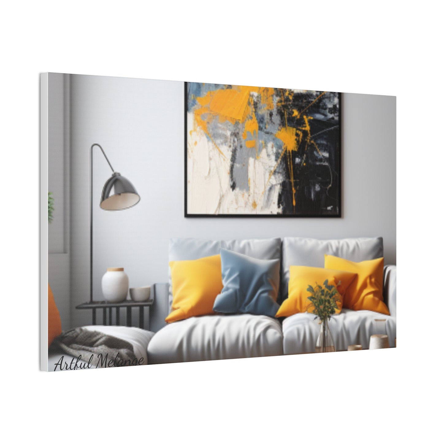 Timeless Elegance: Refined Yellow Hues Canvas Print for Sophisticated Living Spaces