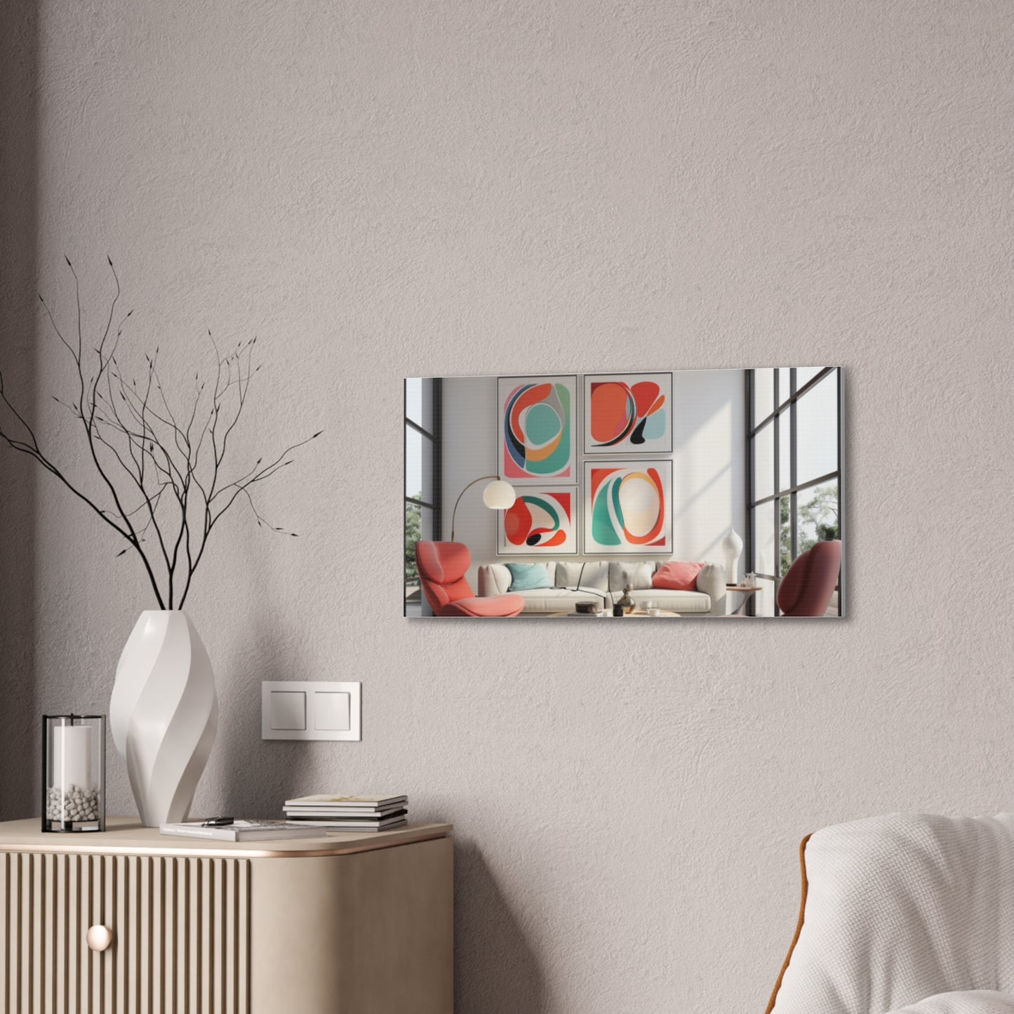 Timeless Elegance: Refined Pink Hues Canvas Print for Sophisticated Living Spaces