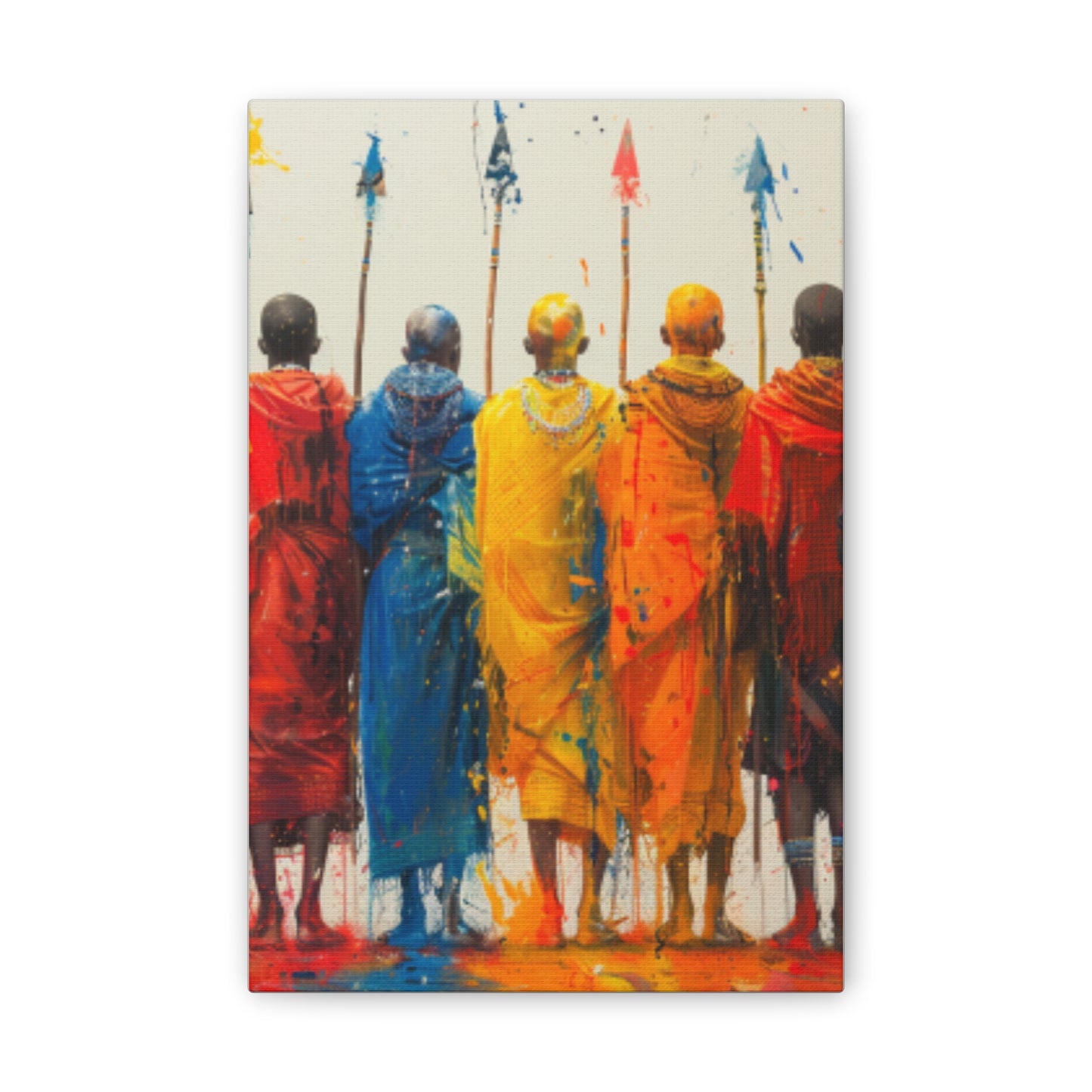 Masai Warriors Abstract Canvas Print