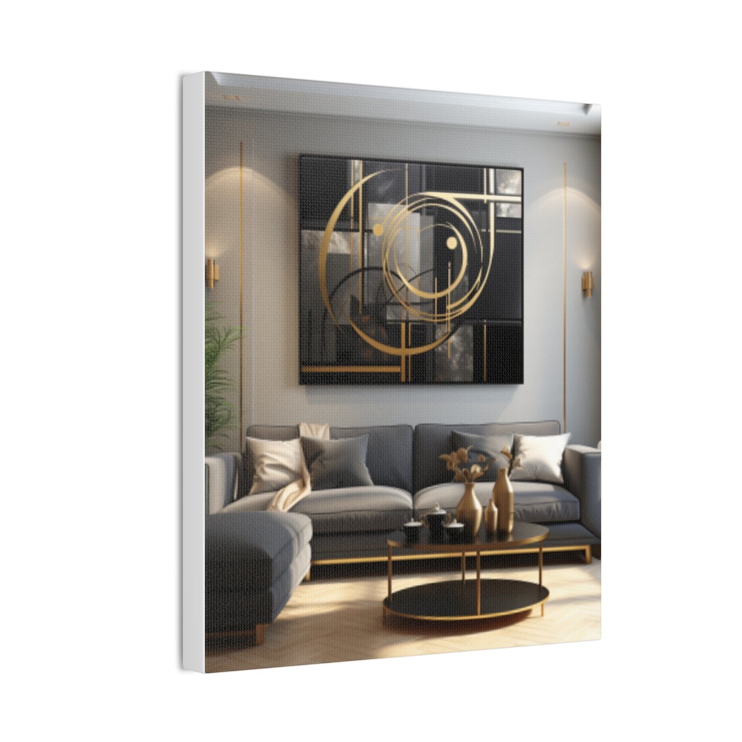 Gold and Black  Elegance: A Symphony of Sophistication Canvas Print