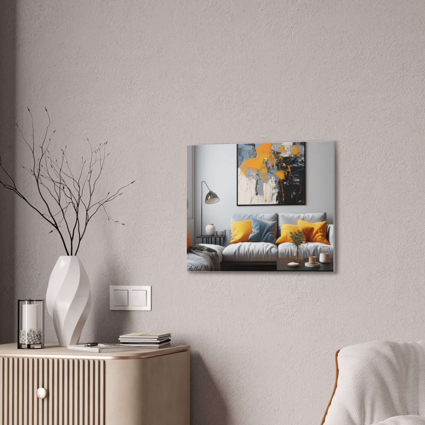 Timeless Elegance: Refined Yellow Hues Canvas Print for Sophisticated Living Spaces