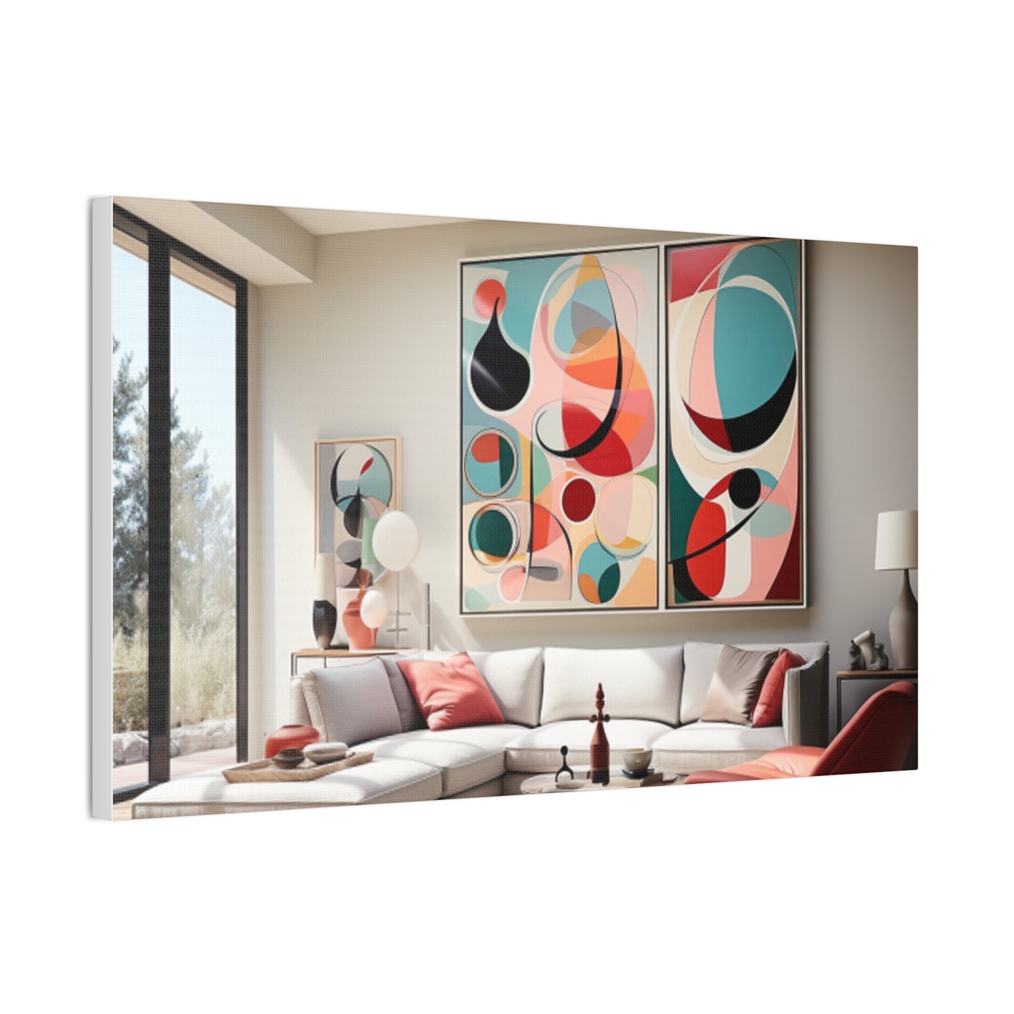 Timeless Elegance: Refined Pink Hues Canvas Print for Sophisticated Living Spaces