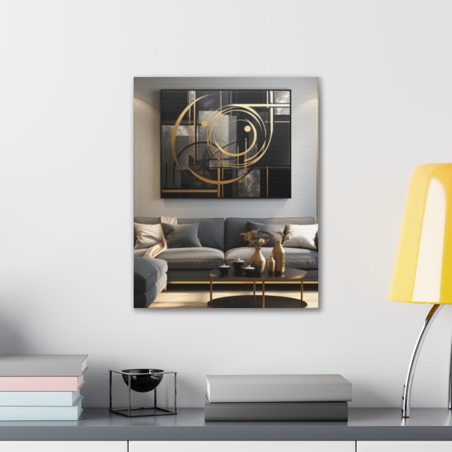 Gold and Black  Elegance: A Symphony of Sophistication Canvas Print