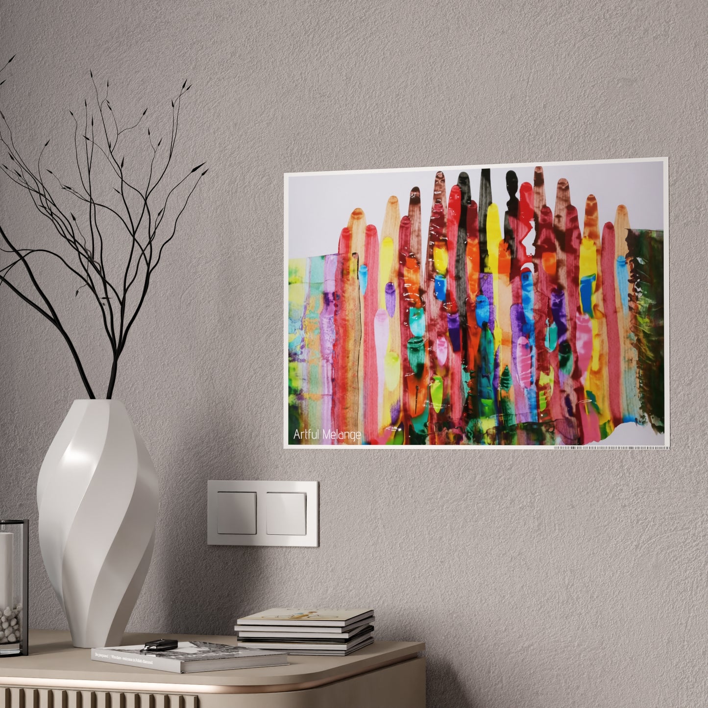 Gleaming Acrylic Abstract Poster: A Spectrum of Colorful Elegance