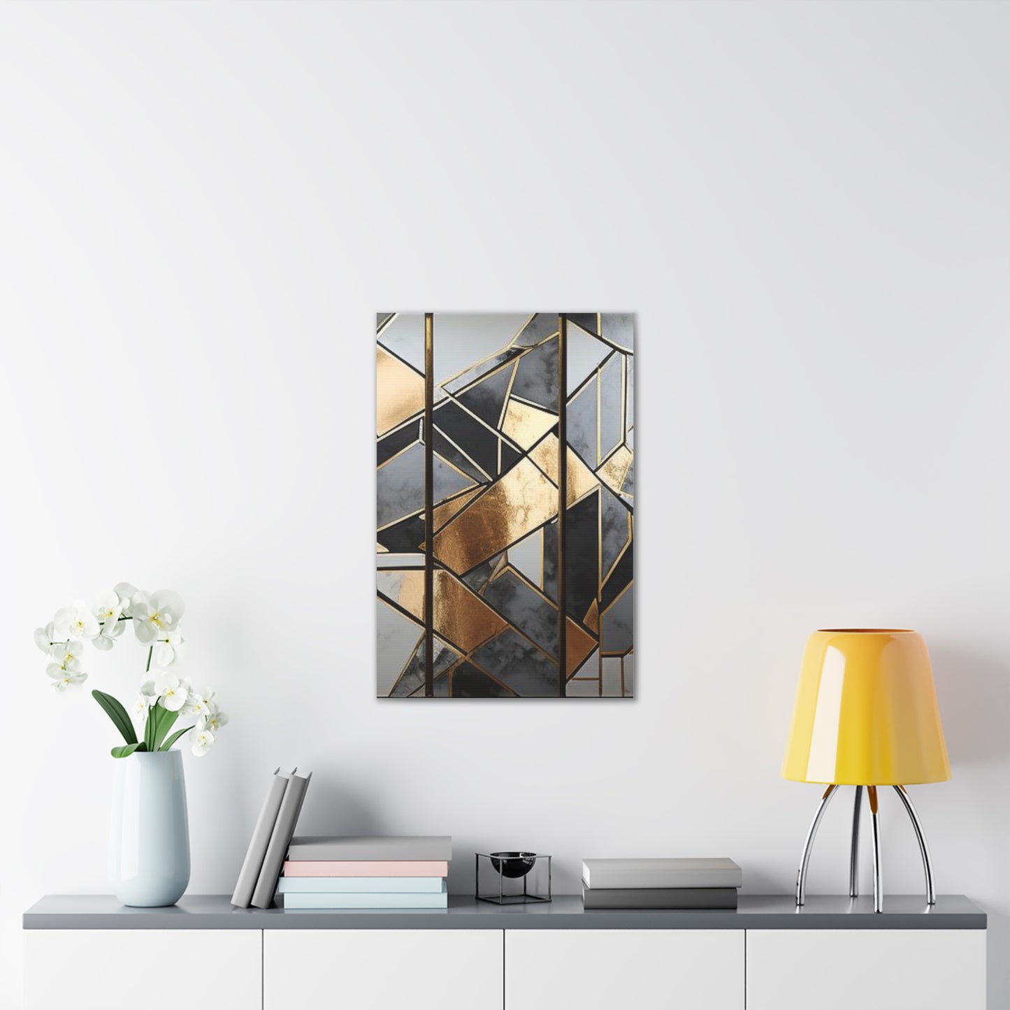 Gold and Black Elegance: A Symphony of Sophistication Canvas Print