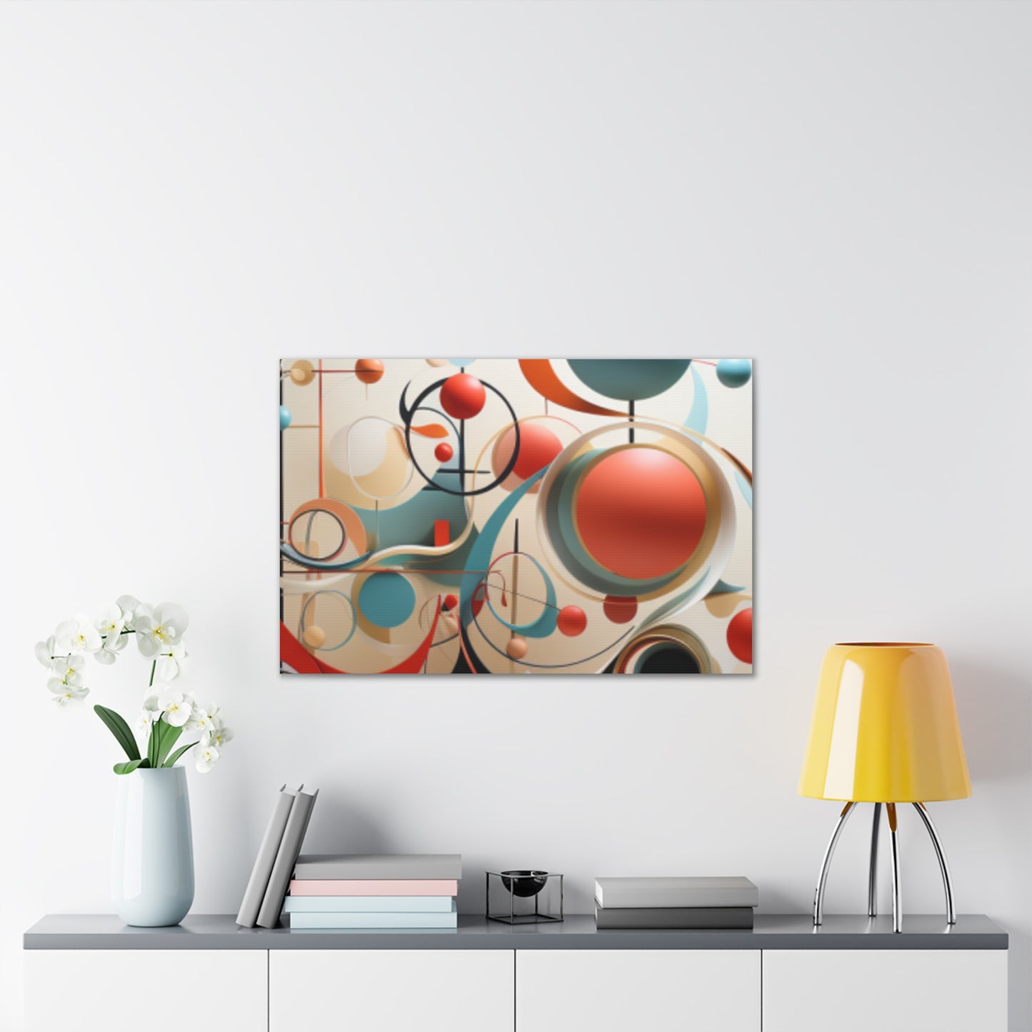 Harmony in Cyan and Peach- Graphic Print