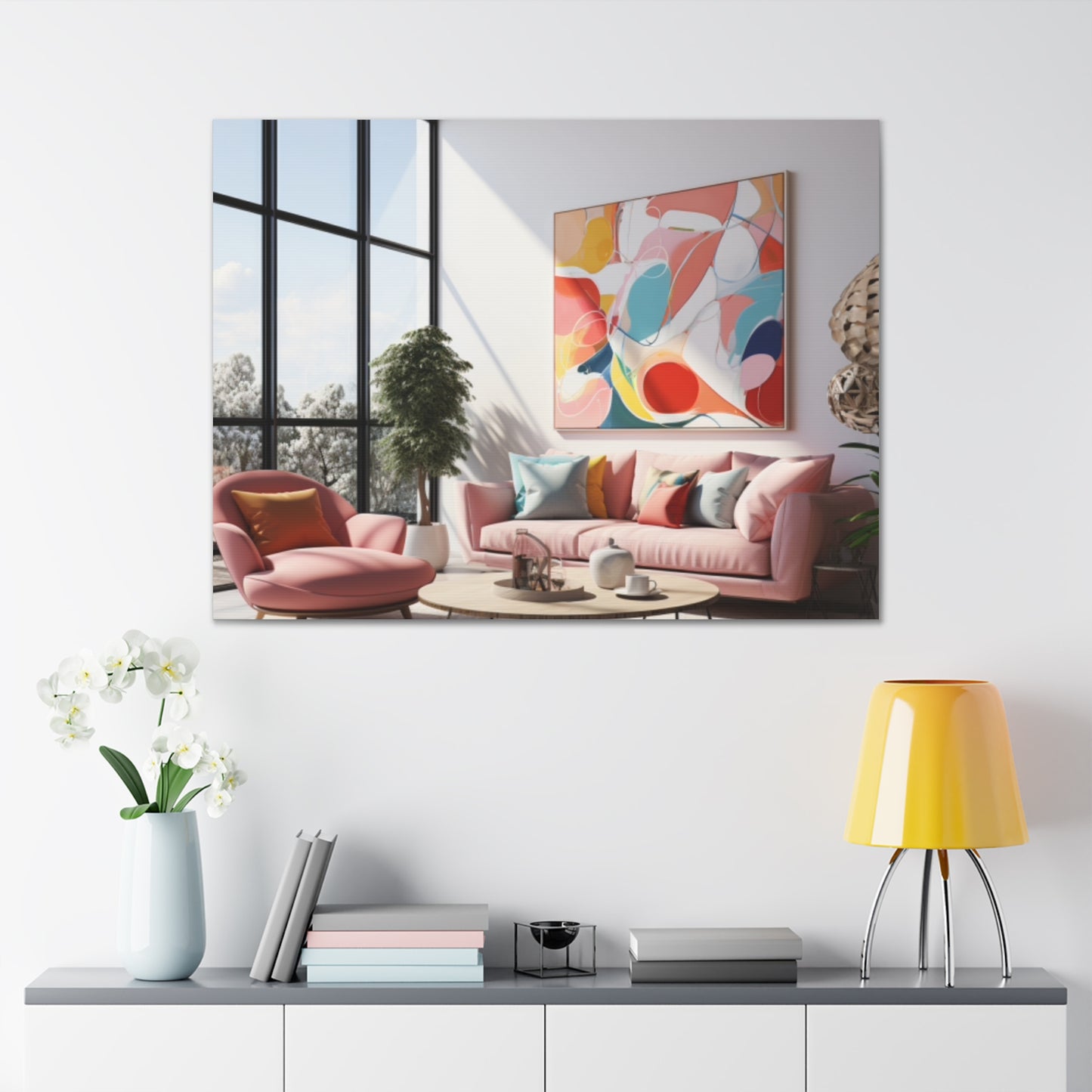 Timeless Elegance: Refined Pink Hues Canvas Print for Sophisticated Living Spaces