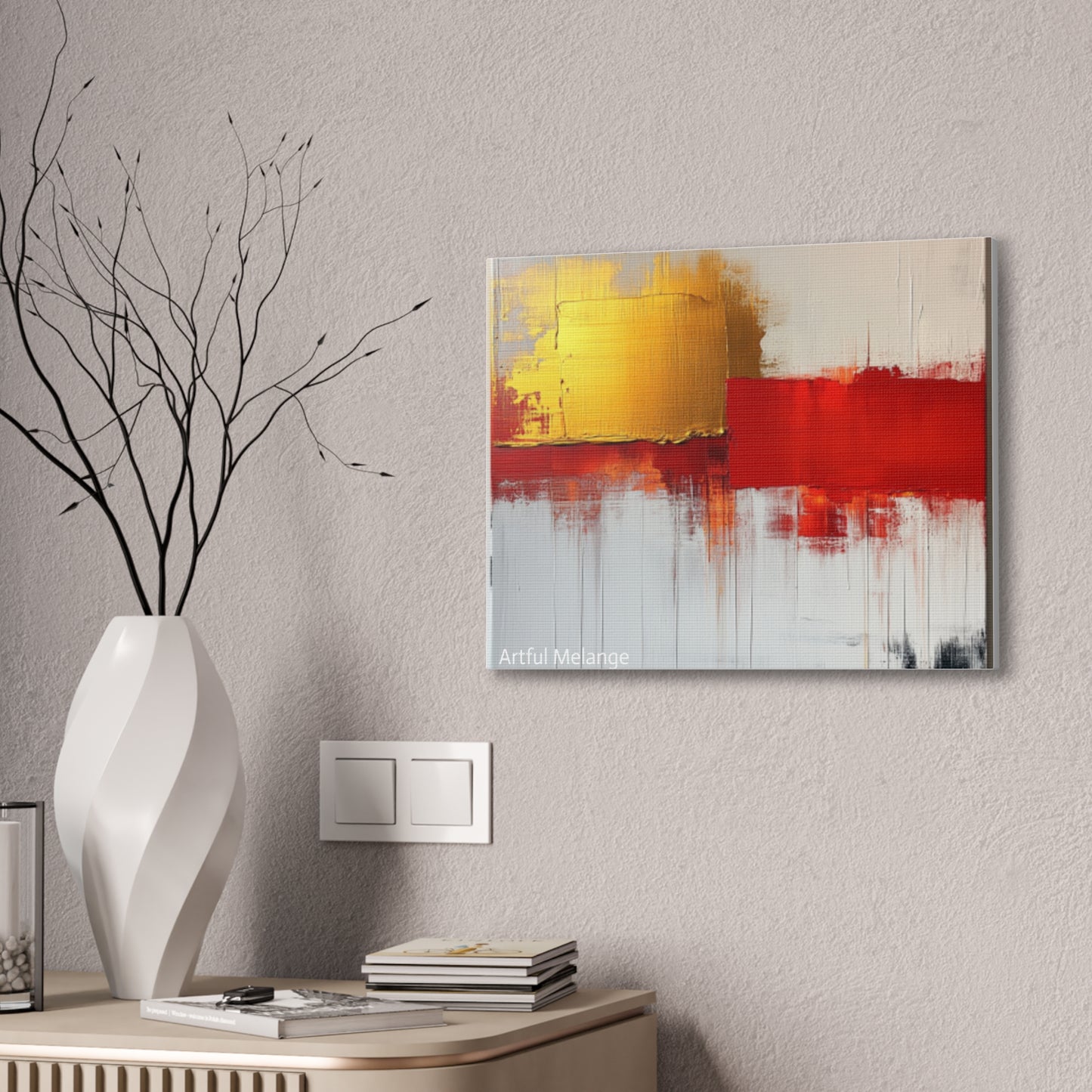 Acrylic Abstract Canvas Print - Homage to the Divine Nine/Red White and Gold 9