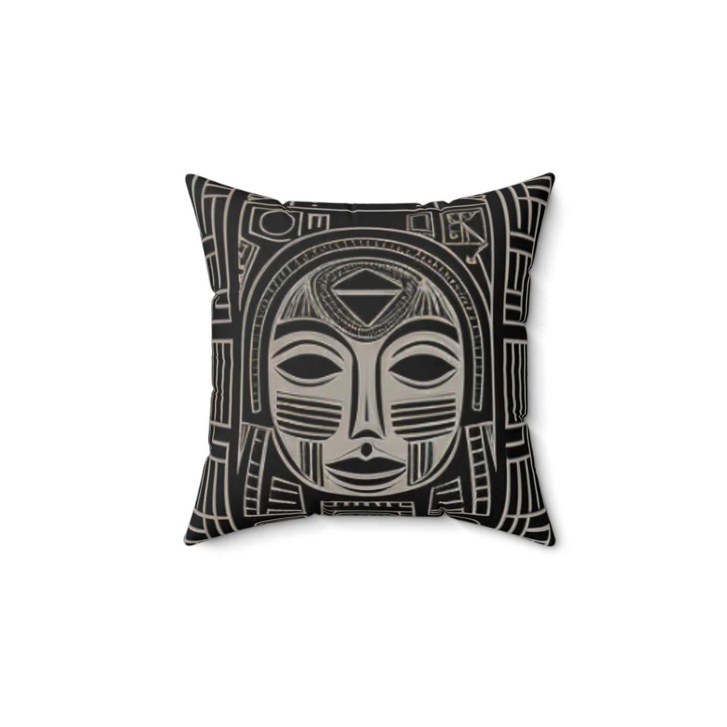 African Mud Cloth Design Square Pillow