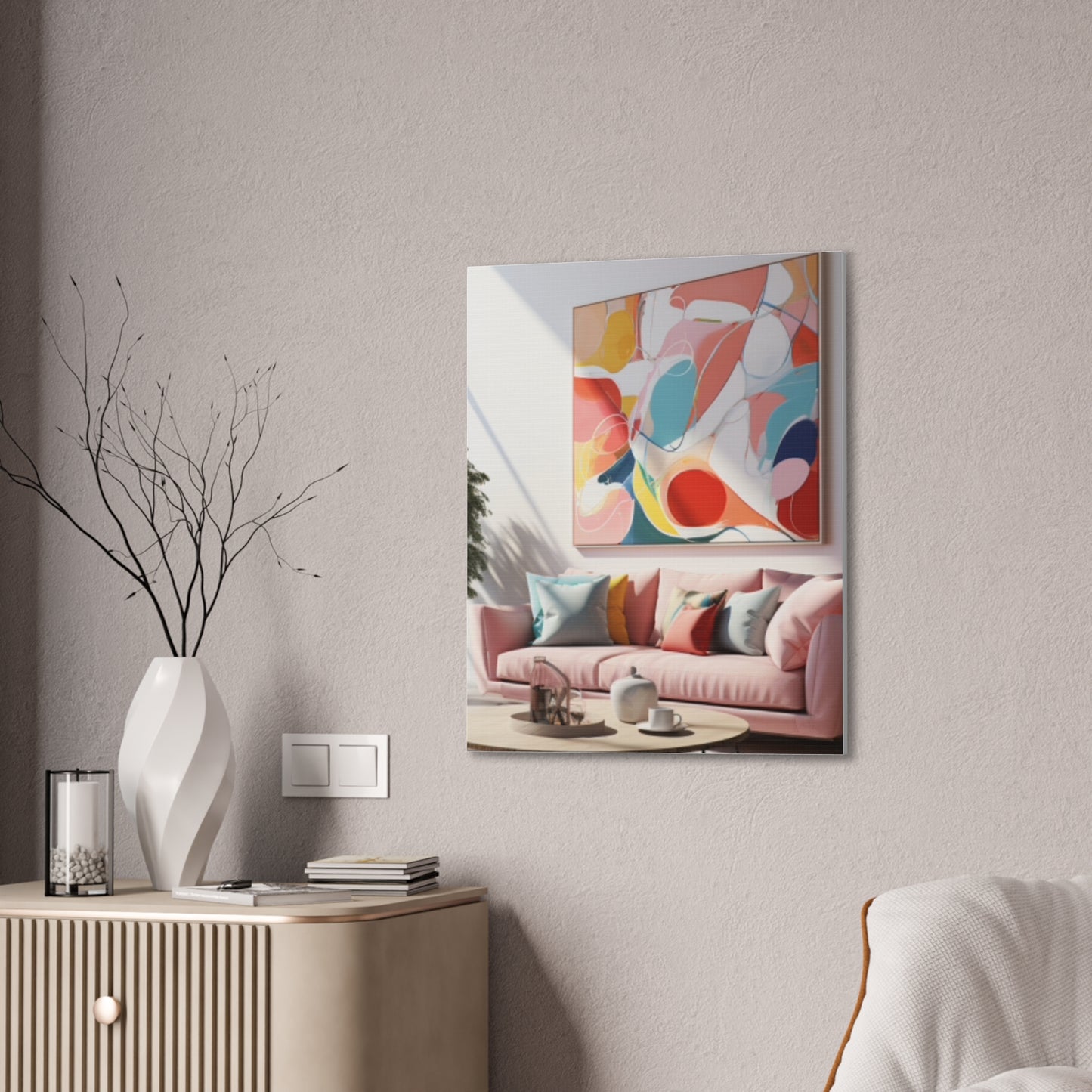 Timeless Elegance: Refined Pink Hues Canvas Print for Sophisticated Living Spaces