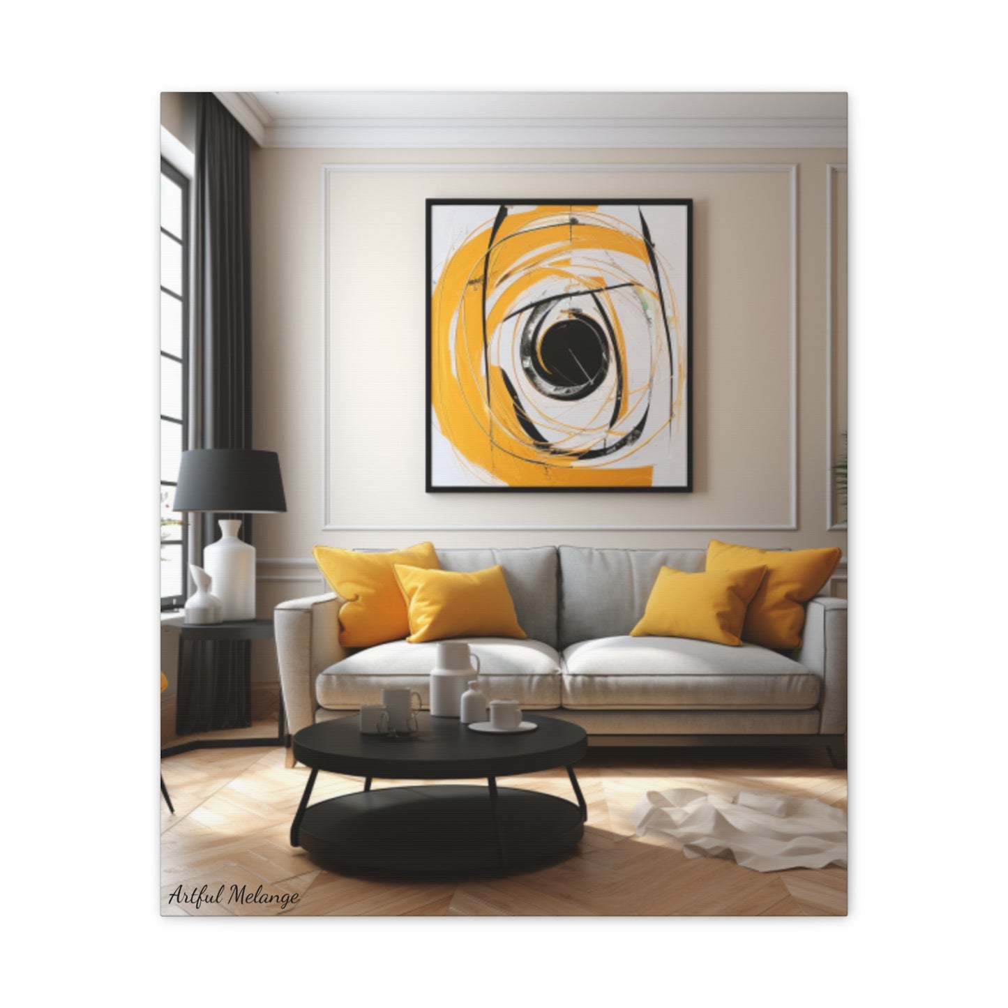 Timeless Elegance: Refined Yellow Hues Canvas Print for Sophisticated Living Spaces