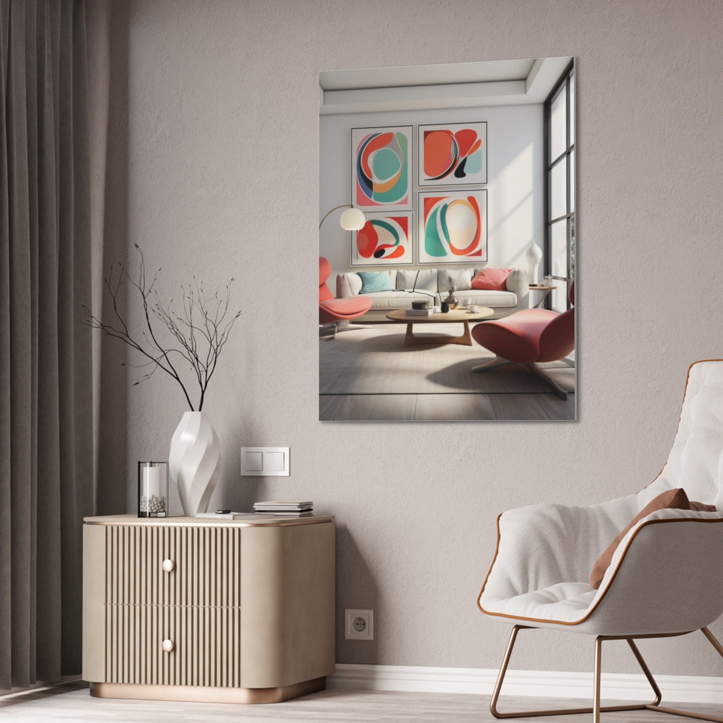 Timeless Elegance: Refined Pink Hues Canvas Print for Sophisticated Living Spaces