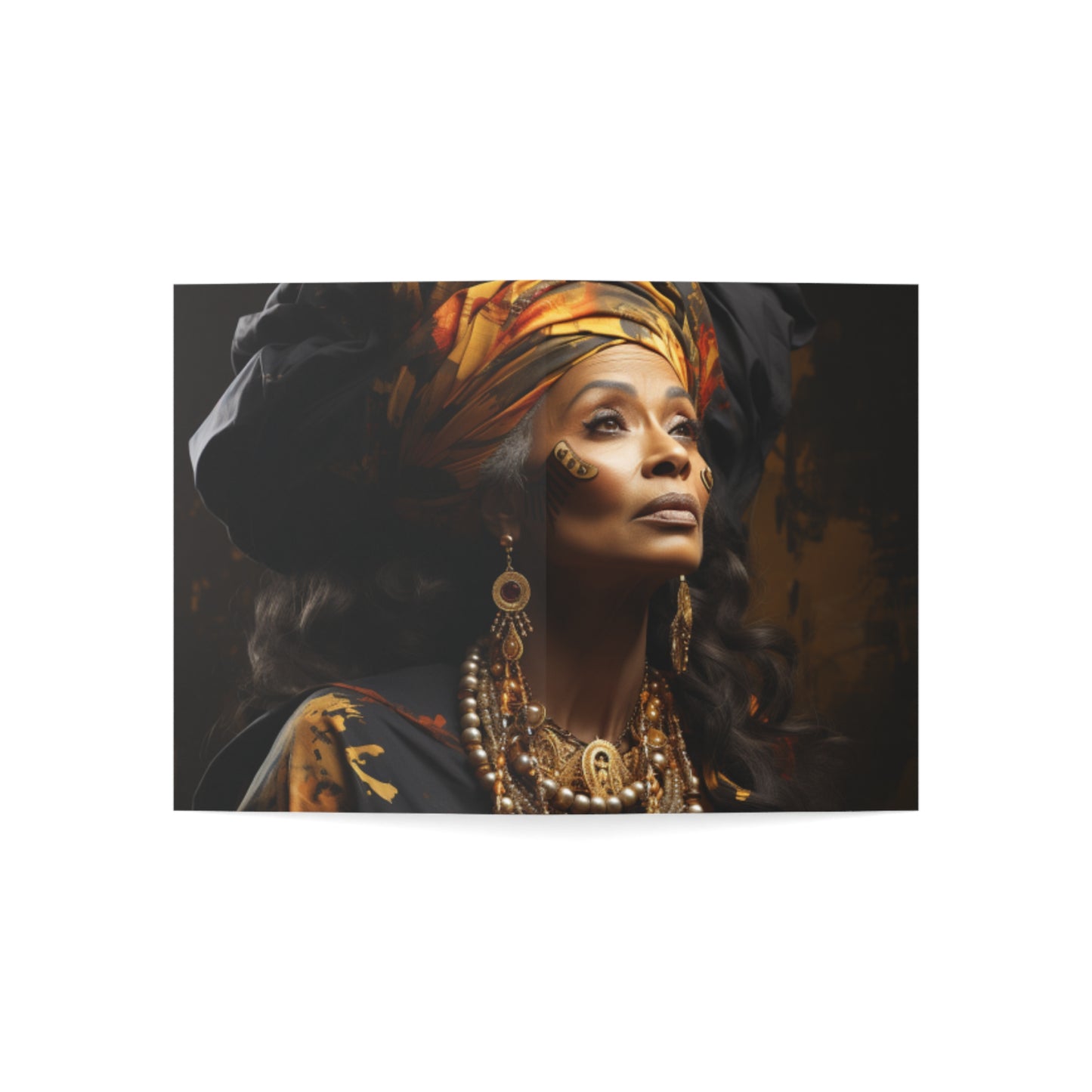 A Tapestry of Grace Note Cards: Showcasing Regal Black Women as African Royalty 1, 10, 30, and 50 pcs