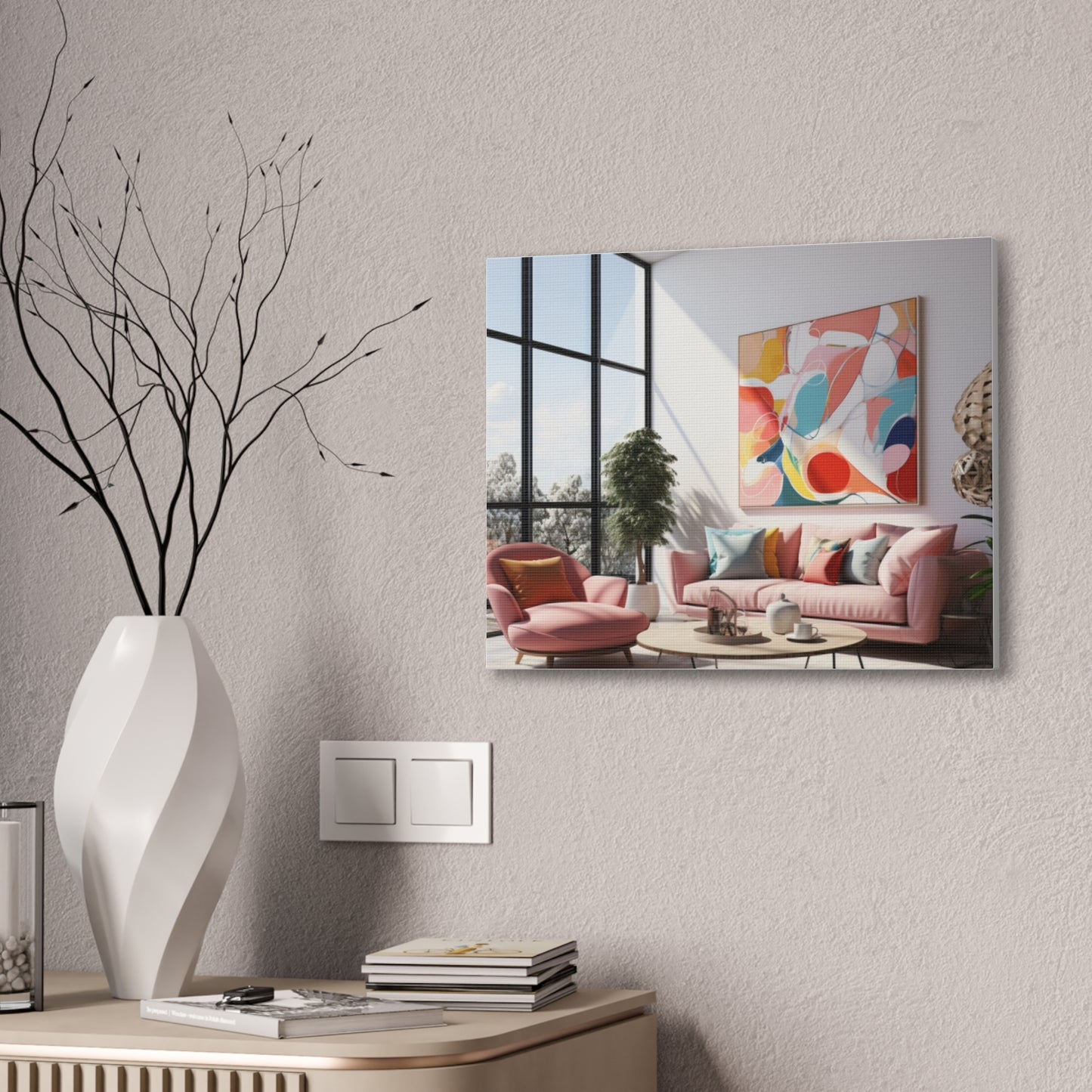 Timeless Elegance: Refined Pink Hues Canvas Print for Sophisticated Living Spaces