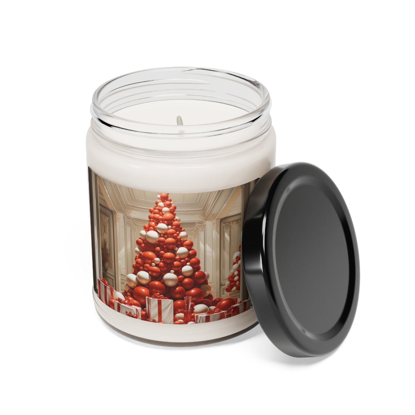 Festive Glow Red and White Holiday Scented Soy Candle, 9oz