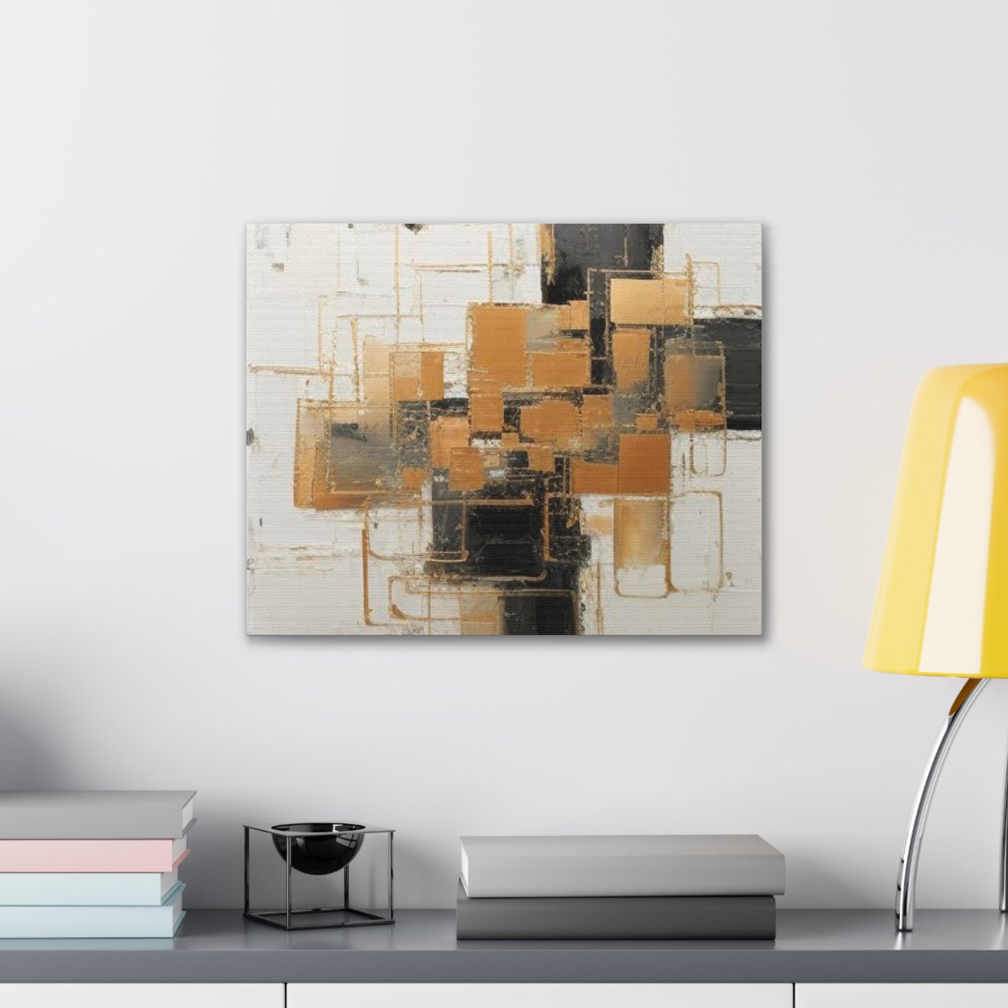 Gold and Black Elegance: A Symphony of Sophistication Canvas Print