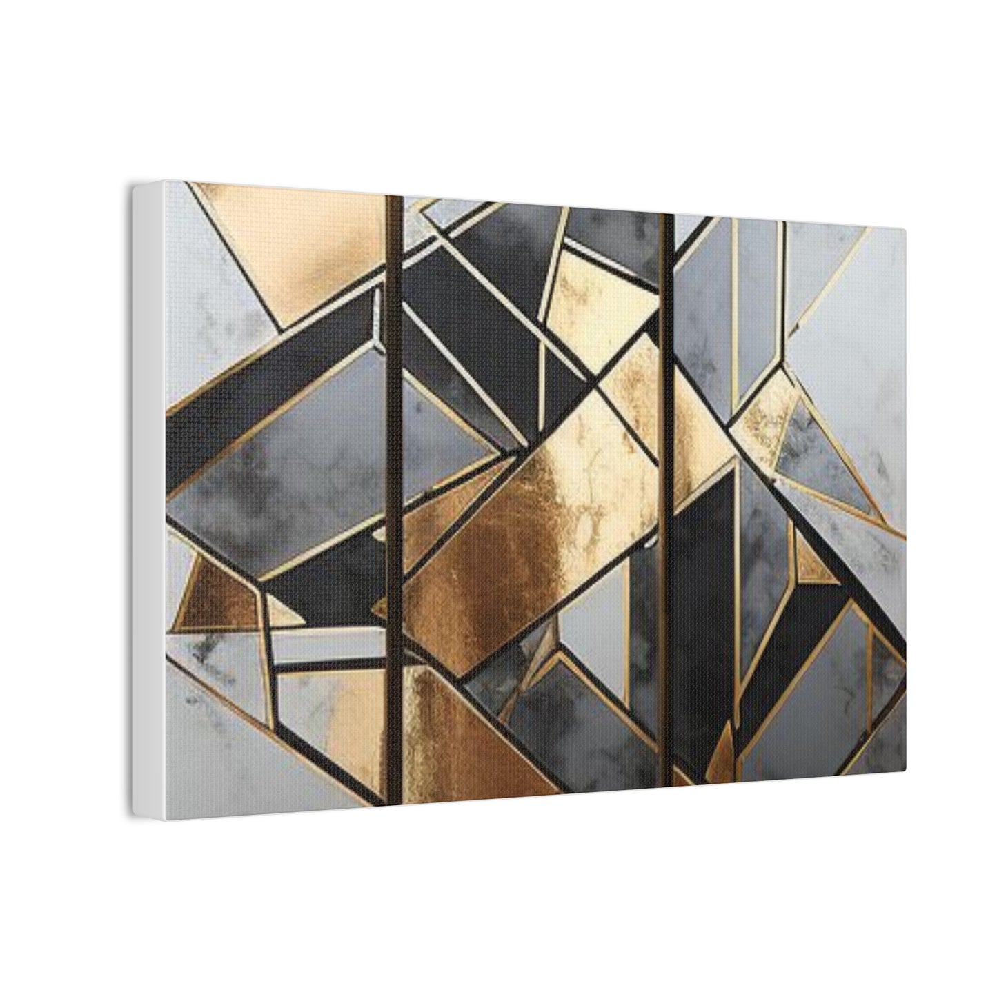 Gold and Black Elegance: A Symphony of Sophistication Canvas Print