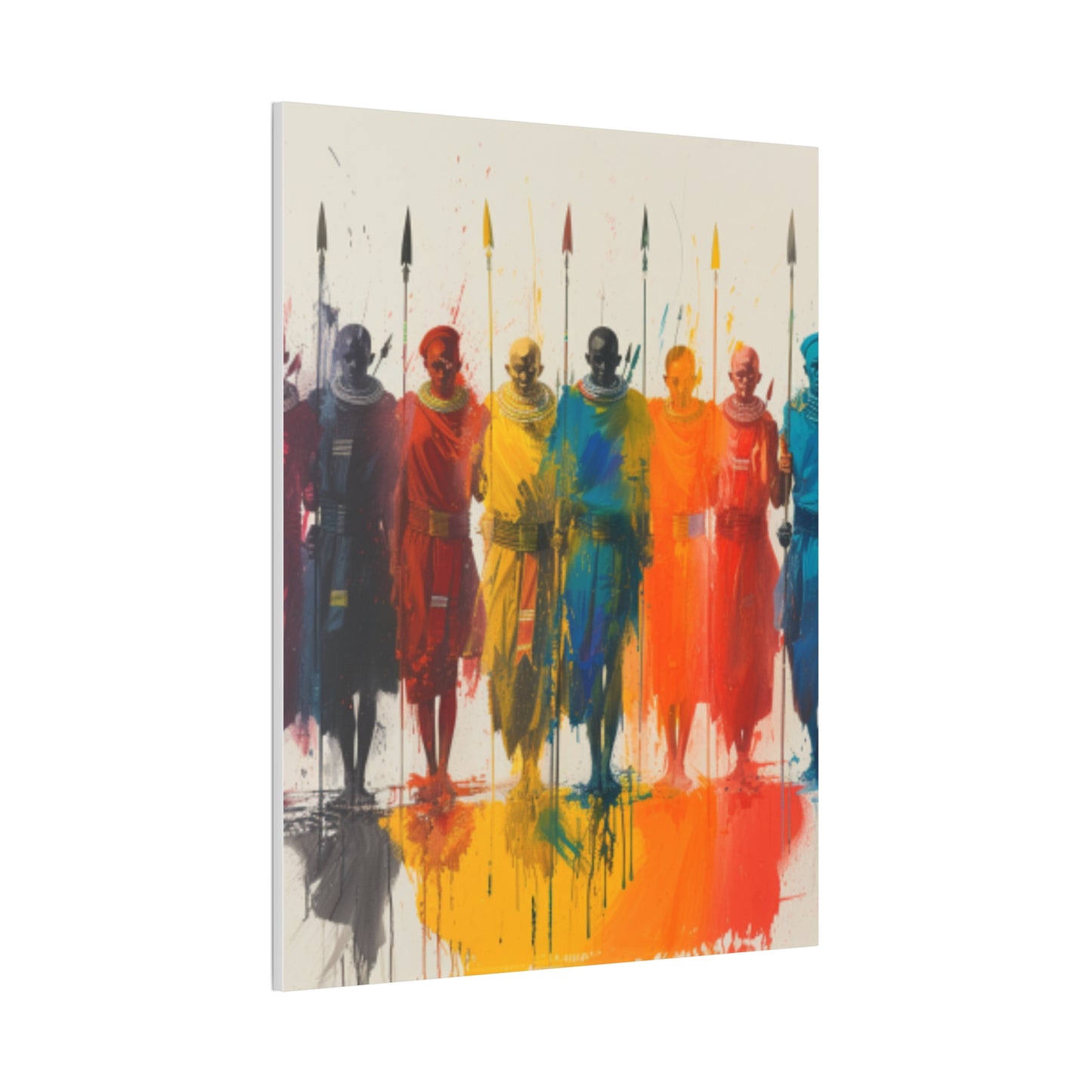 Masai Warriors Abstract Canvas Print