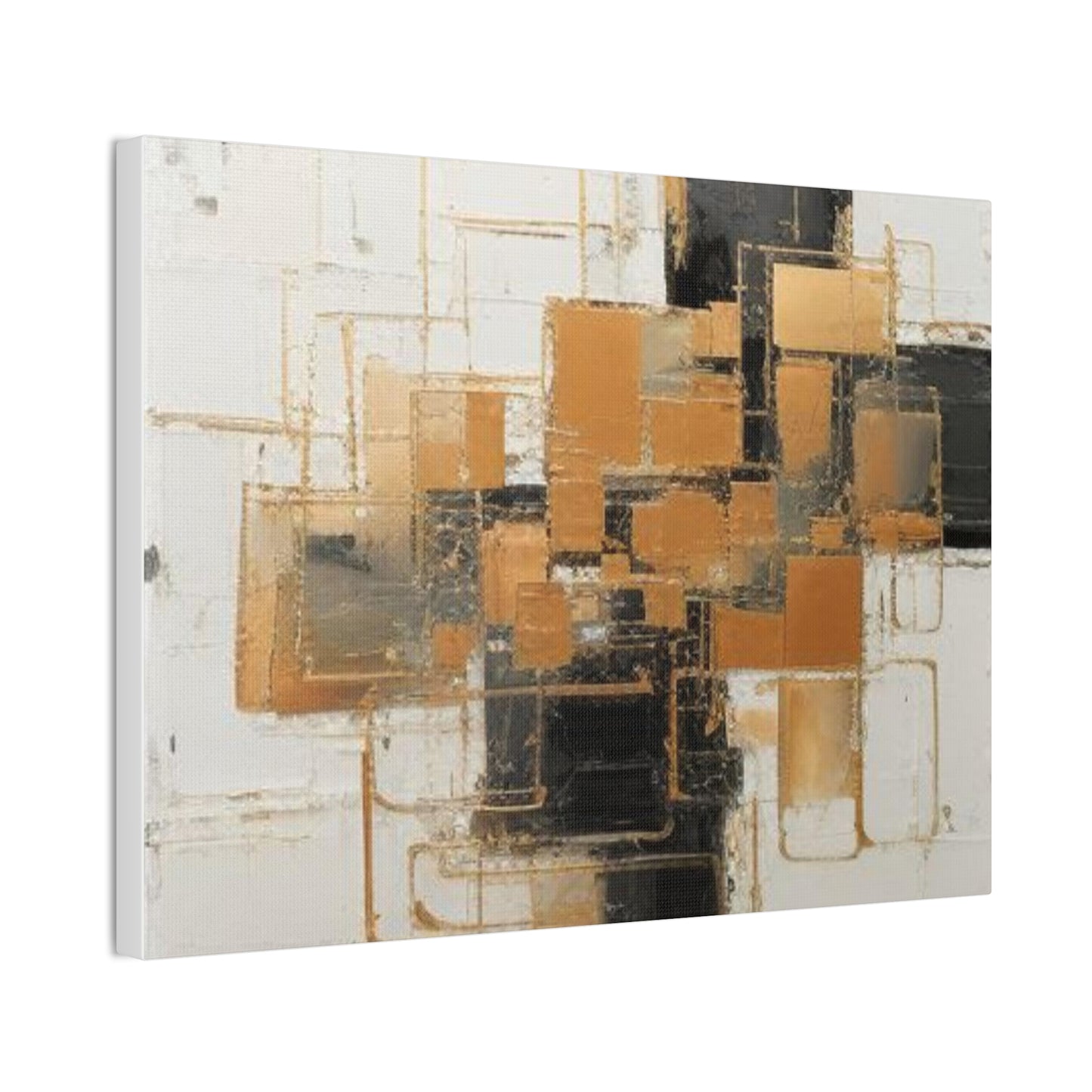 Gold and Black Elegance: A Symphony of Sophistication Canvas Print