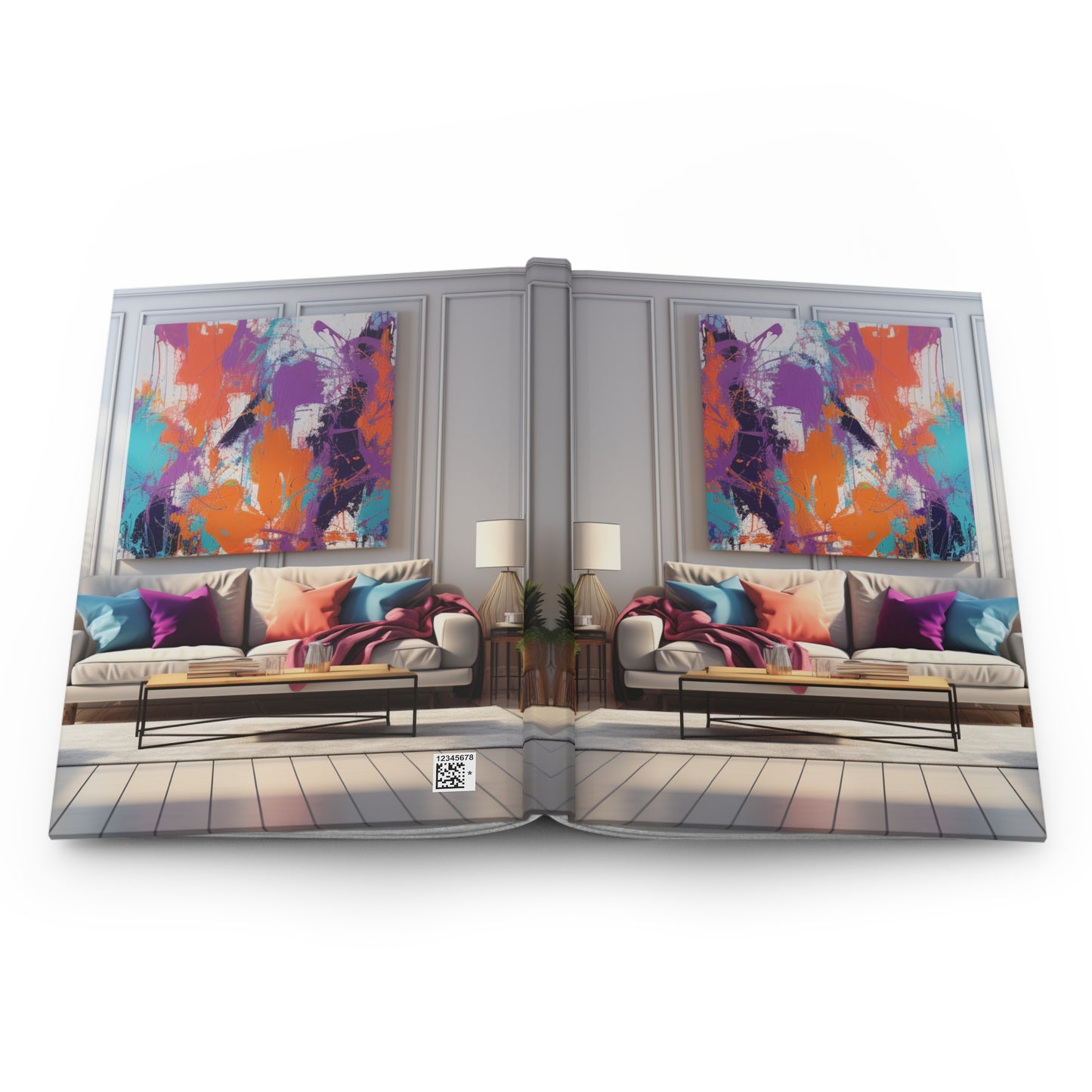 Abstract Elegance: Living Room Harmony Hardcover Journal