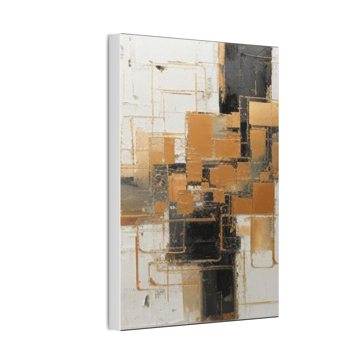 Gold and Black Elegance: A Symphony of Sophistication Canvas Print