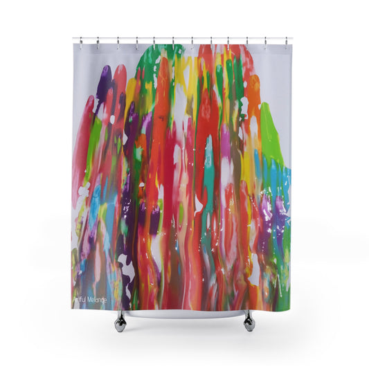 Canvas Cascade: Abstract Acrylic Art Shower Curtain Collection