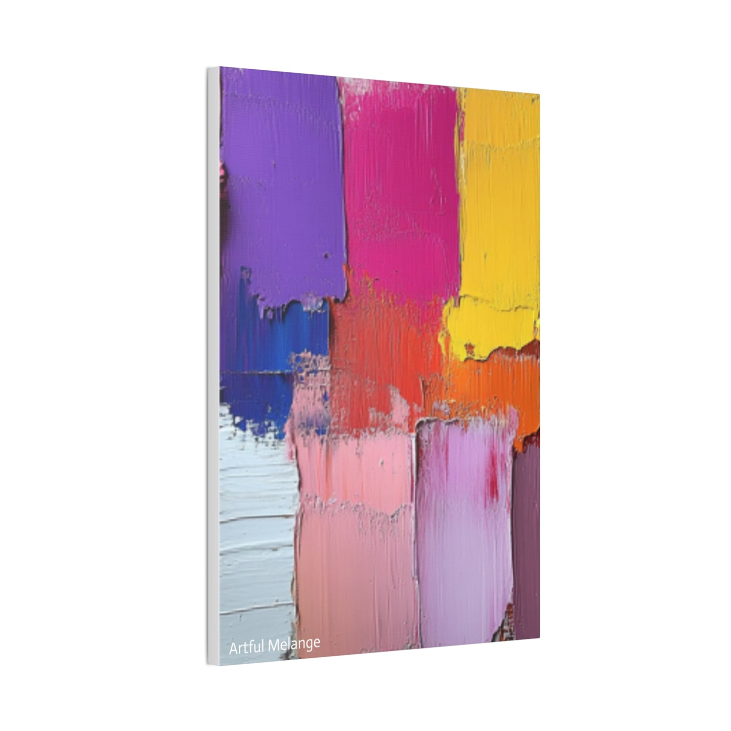 Acrylic Abstract Canvas Print - Homage to the Divine Nine/Gold Purple Pink and Green 4