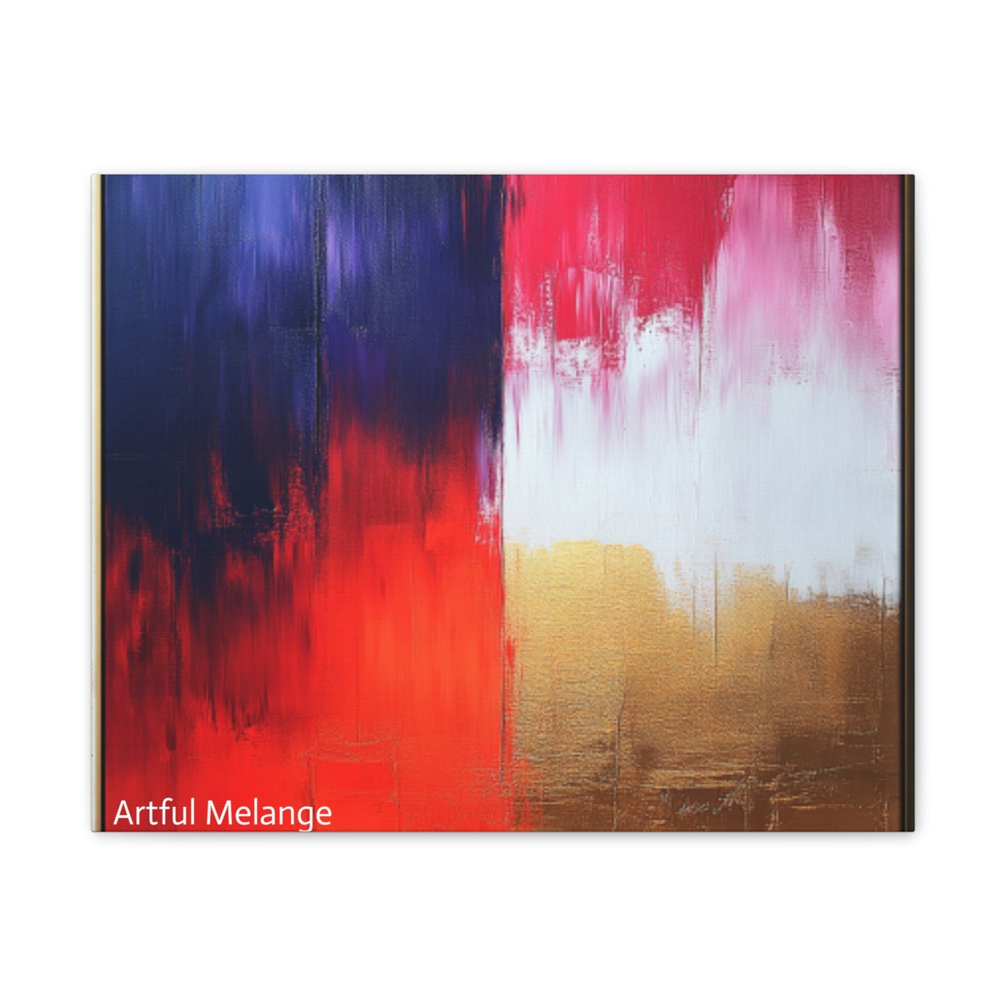 Acrylic Abstract Canvas Print - Homage to the Divine Nine/Red White Purple and Gold 2