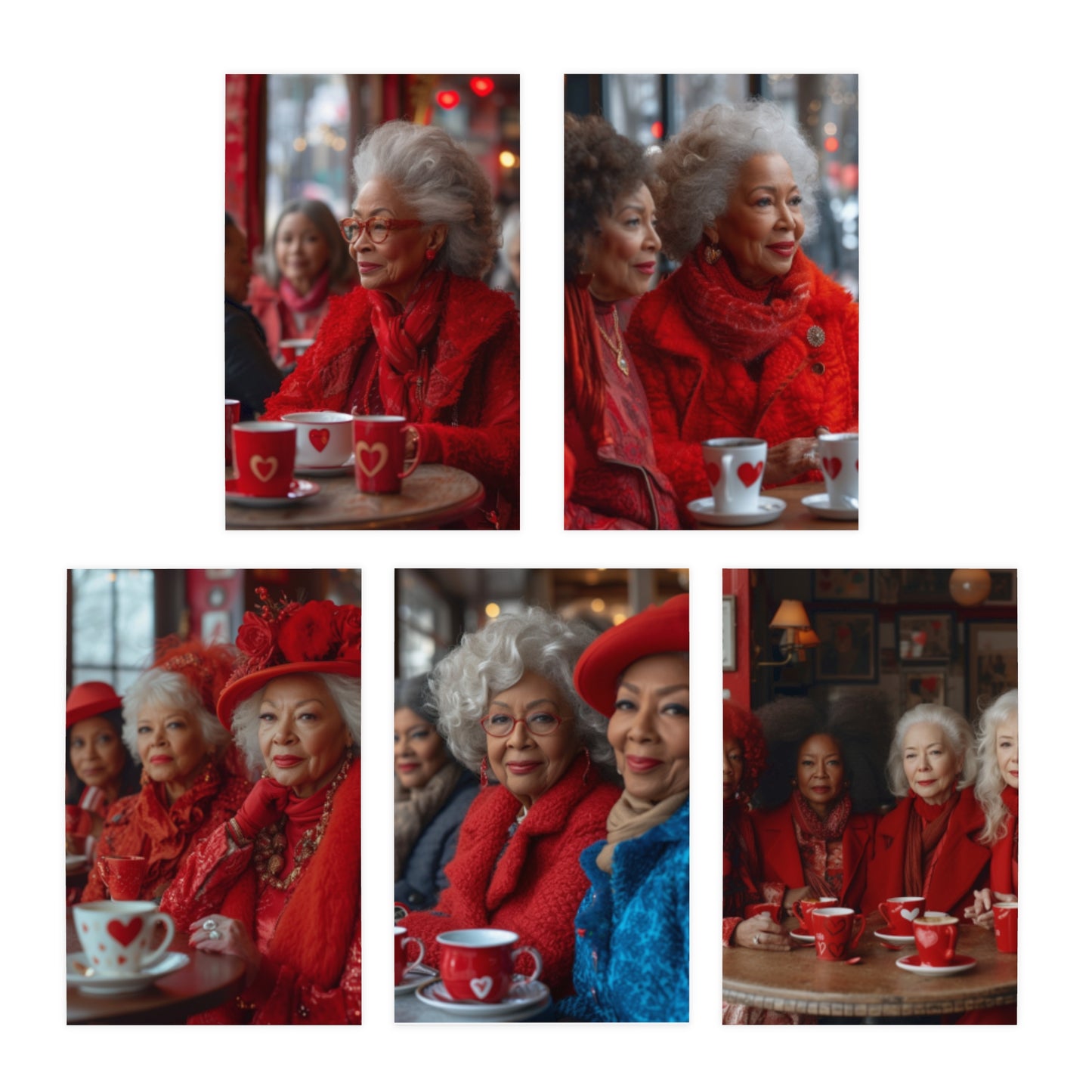 Melanin Muses: Celebrating Galentine's/ Gathering on Park Avenue Notecards(5-Pack)