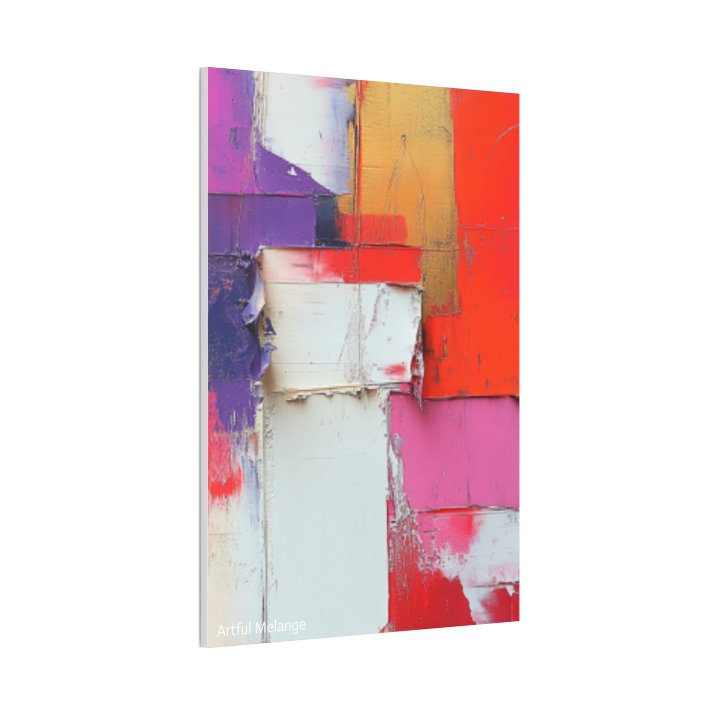 Acrylic Abstract Canvas Print - Homage to the Divine Nine/Red White Purple and Gold 1