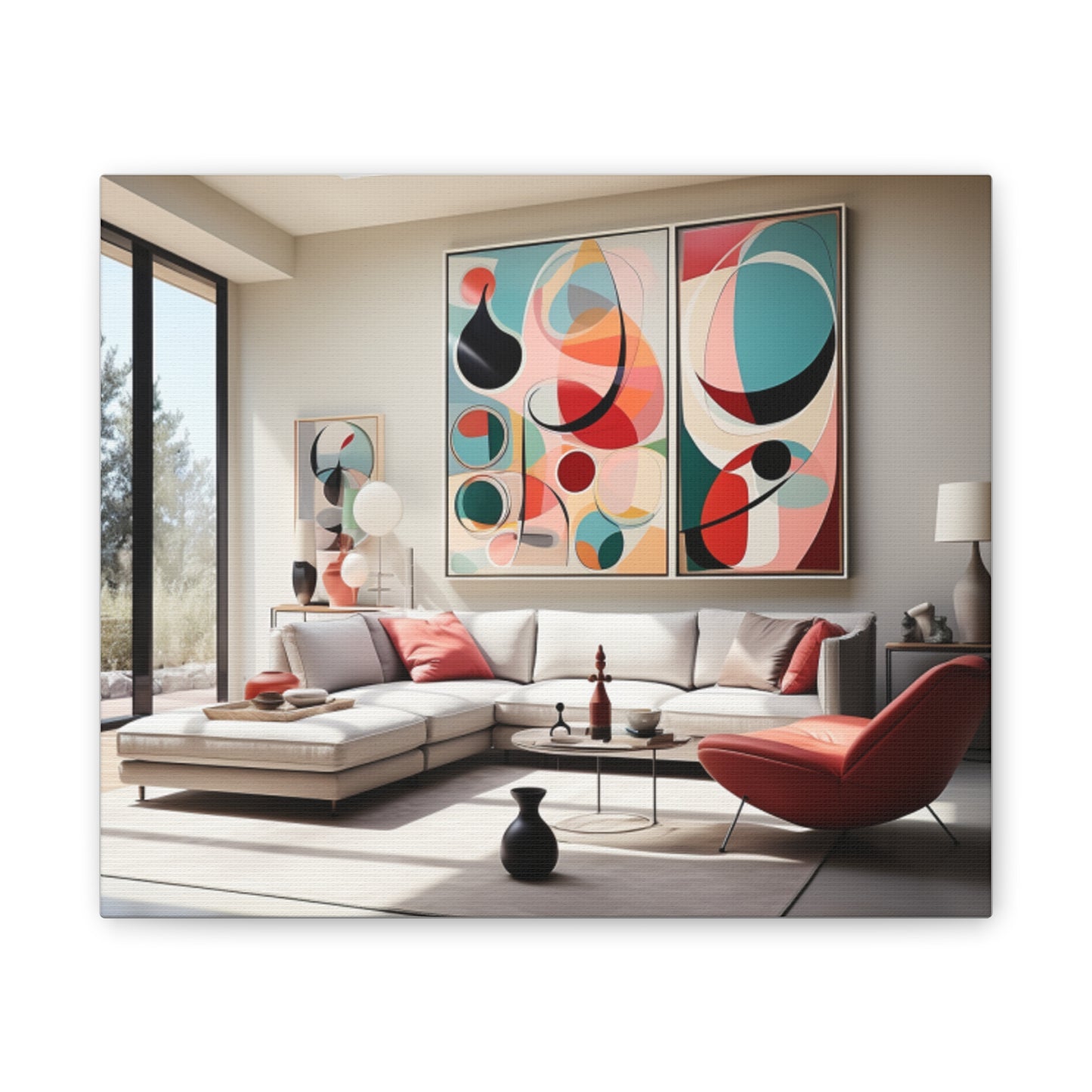 Timeless Elegance: Refined Pink Hues Canvas Print for Sophisticated Living Spaces