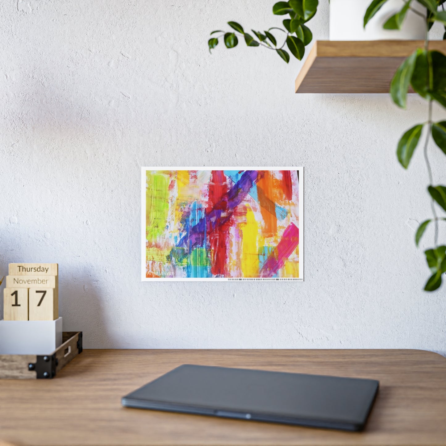 Gleaming Acrylic Abstract Poster: A Spectrum of Colorful Elegance