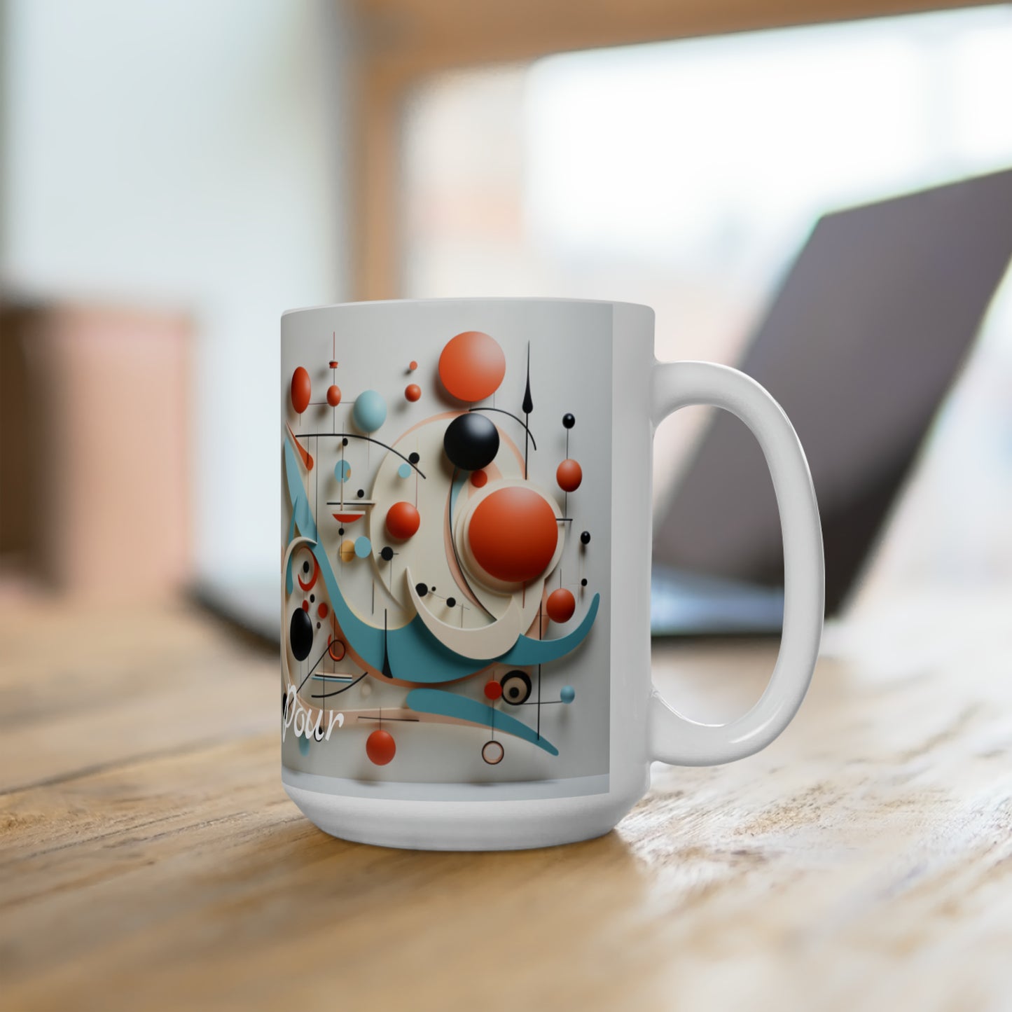 Artsy Pour Ceramic Mug 15oz