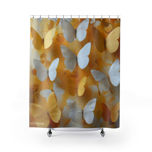 Fluttering Splendor Butterfly Shower Curtains