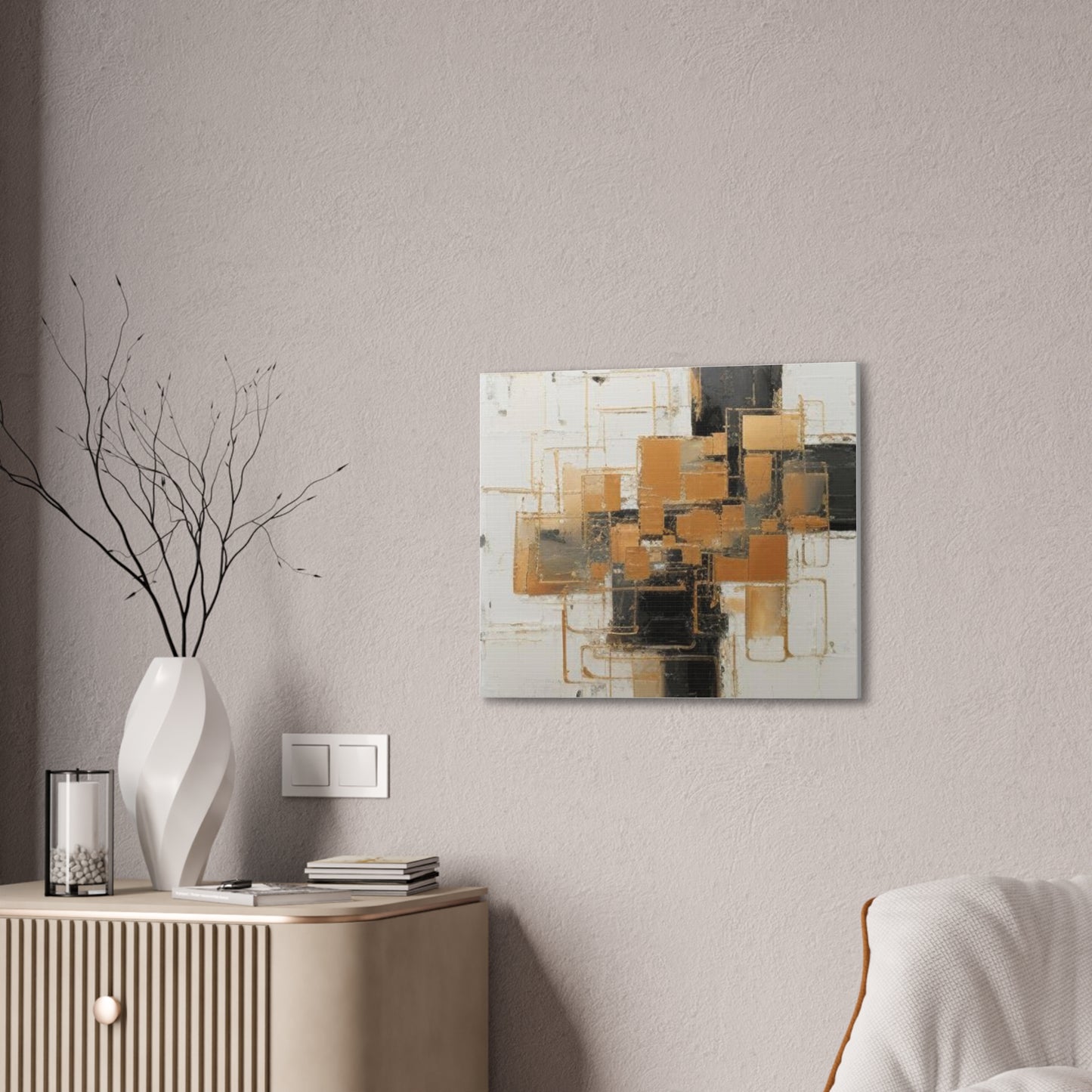 Gold and Black Elegance: A Symphony of Sophistication Canvas Print