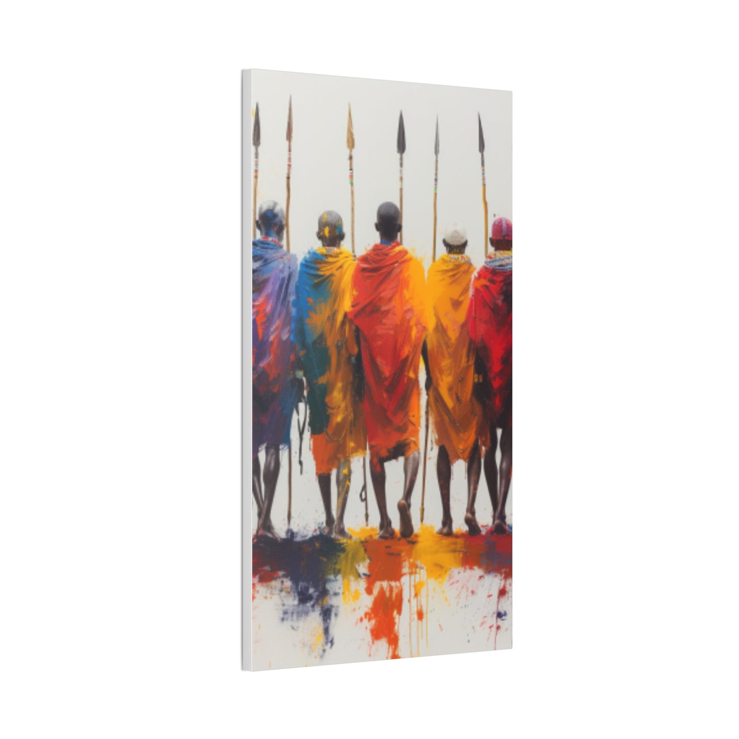 Masai Warriors Abstract Canvas Print