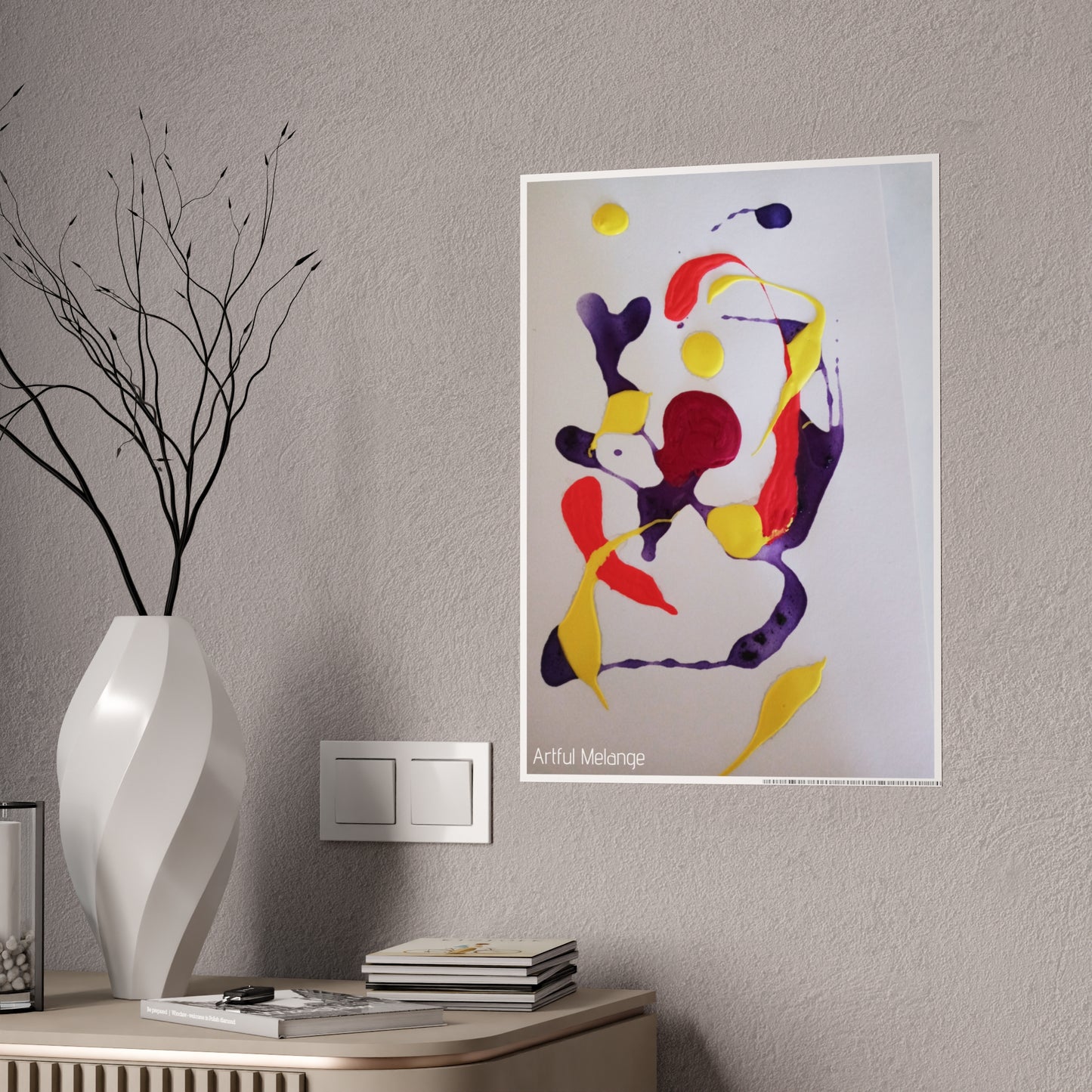 Gleaming Acrylic Abstract Poster: A Spectrum of Colorful Elegance