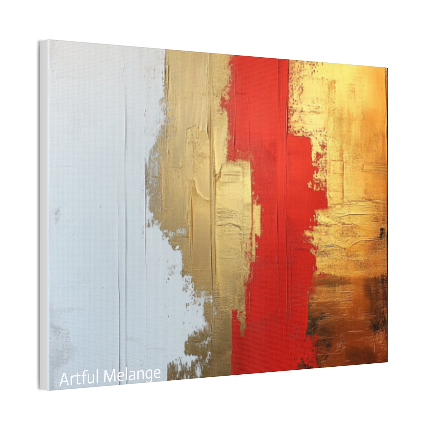 Acrylic Abstract Canvas Print - Homage to the Divine Nine/Red White and Gold 2