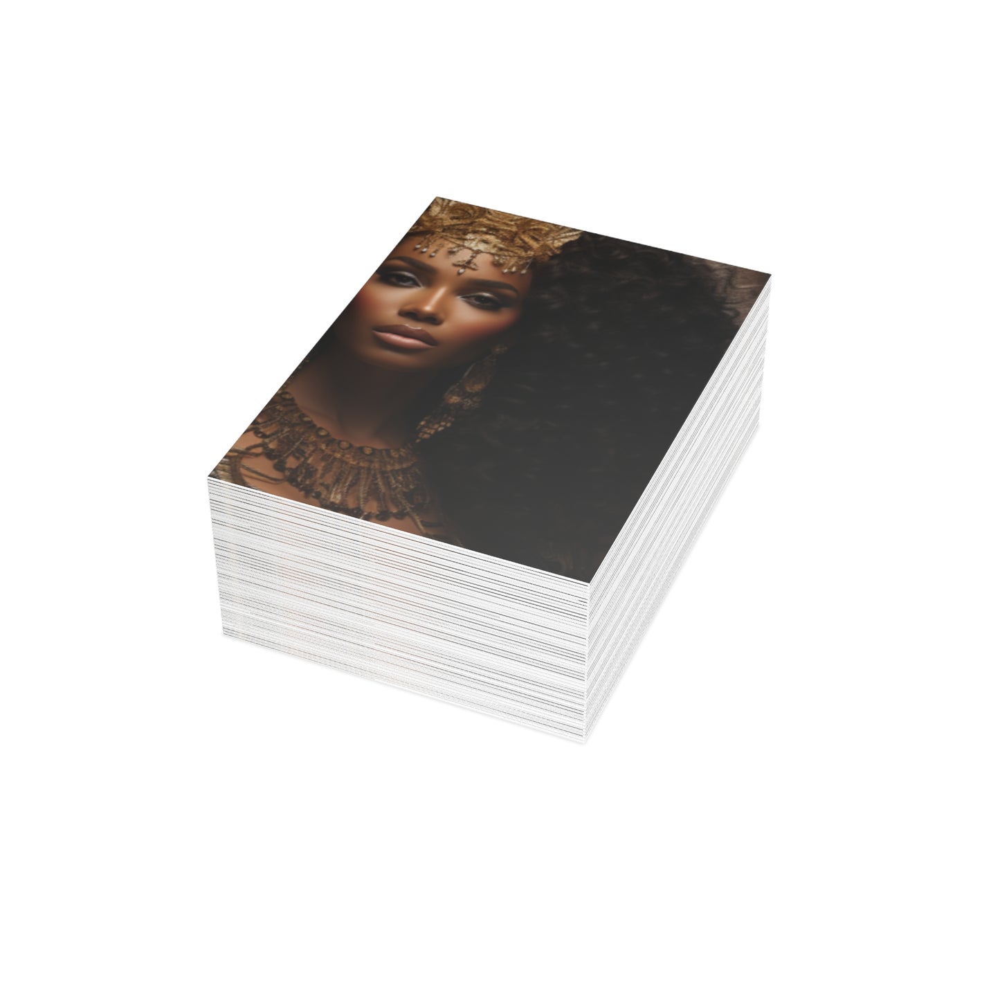 A Tapestry of Grace: Note Cards Showcasing Regal Black Women as African Royalty (1, 10, 30, and 50pcs)