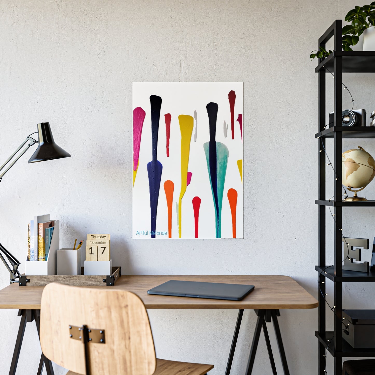 Gleaming Acrylic Abstract Poster: A Spectrum of Colorful Elegance