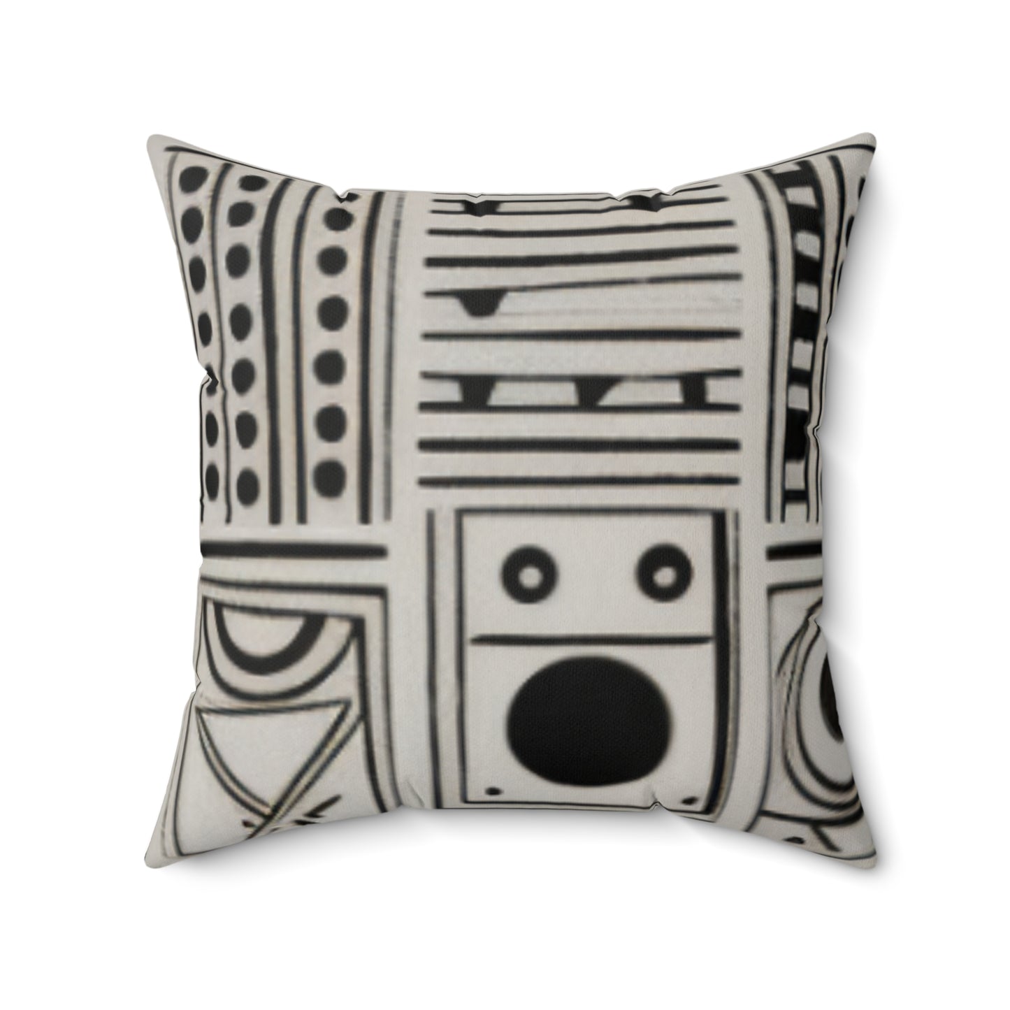 African Mud Cloth Design Square Pillow