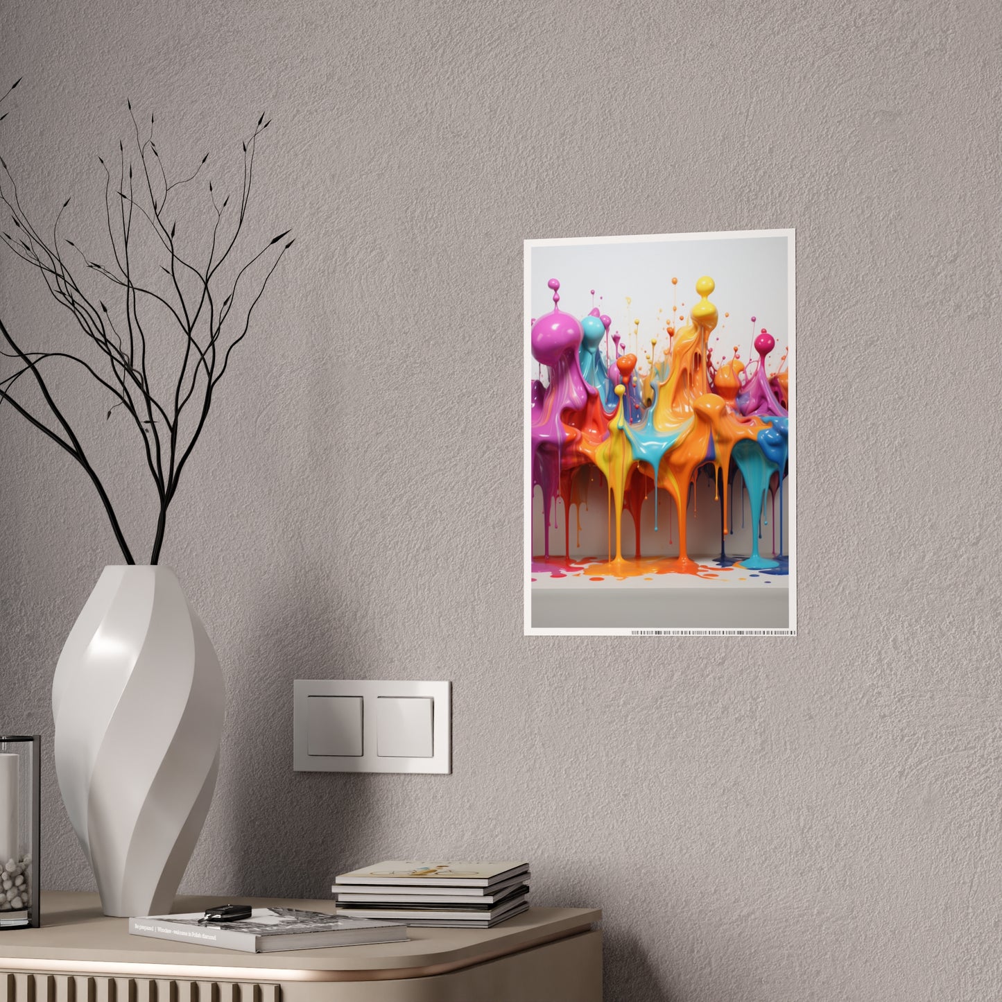 Gleaming Acrylic Abstract Poster: A Spectrum of Colorful Elegance